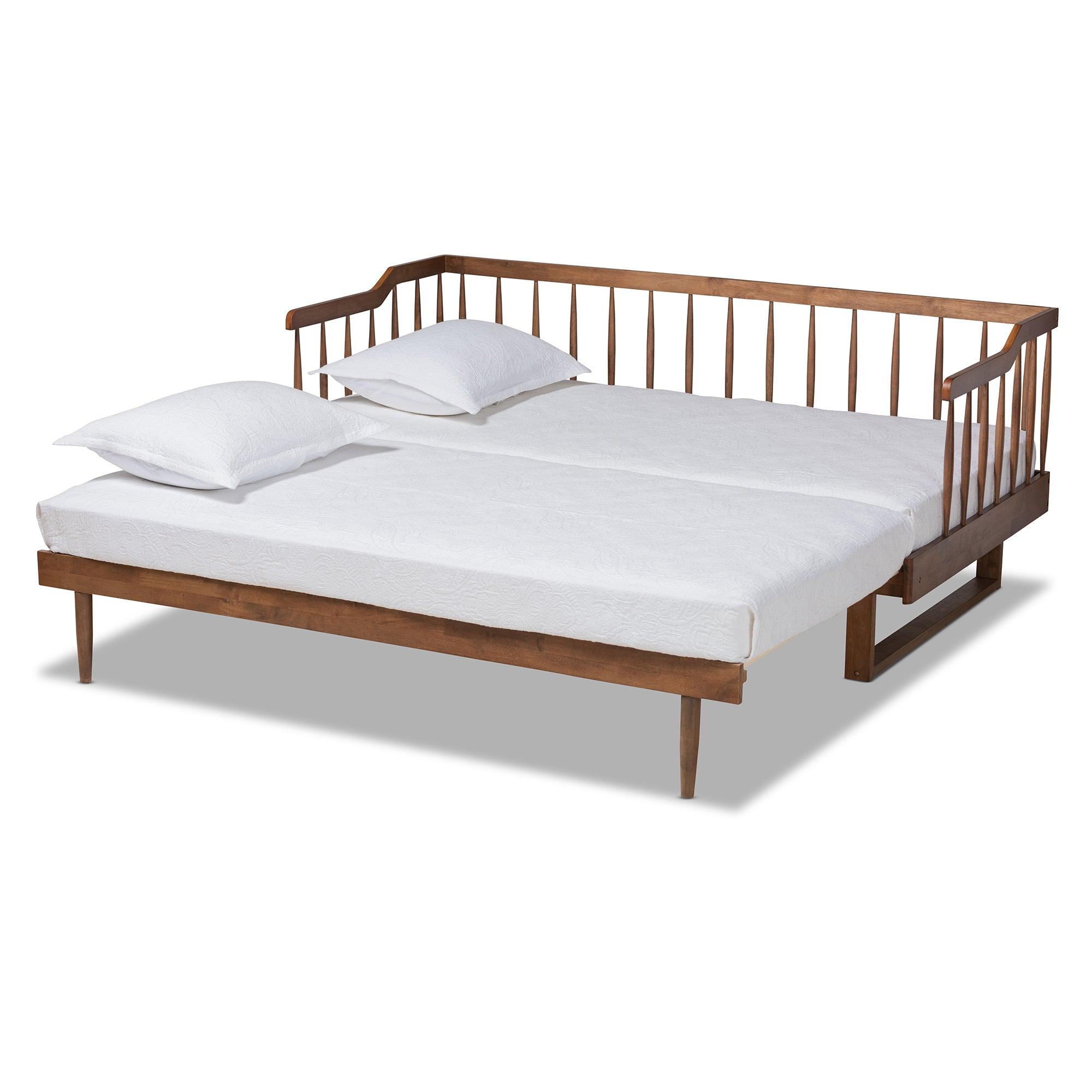 Muriel Modern and Transitional Finished Wood Expandable to Spindle Daybed