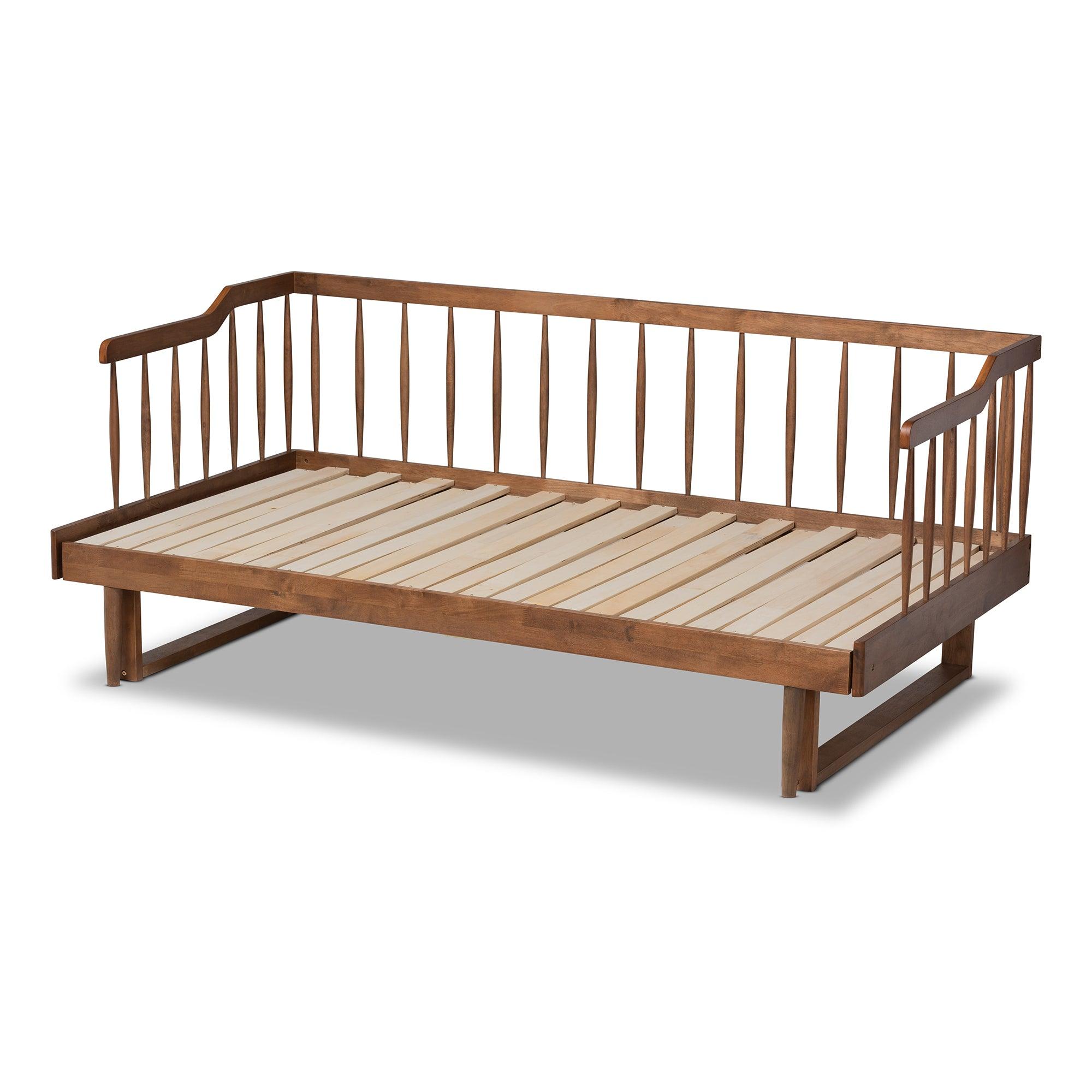 Muriel Modern and Transitional Finished Wood Expandable to Spindle Daybed