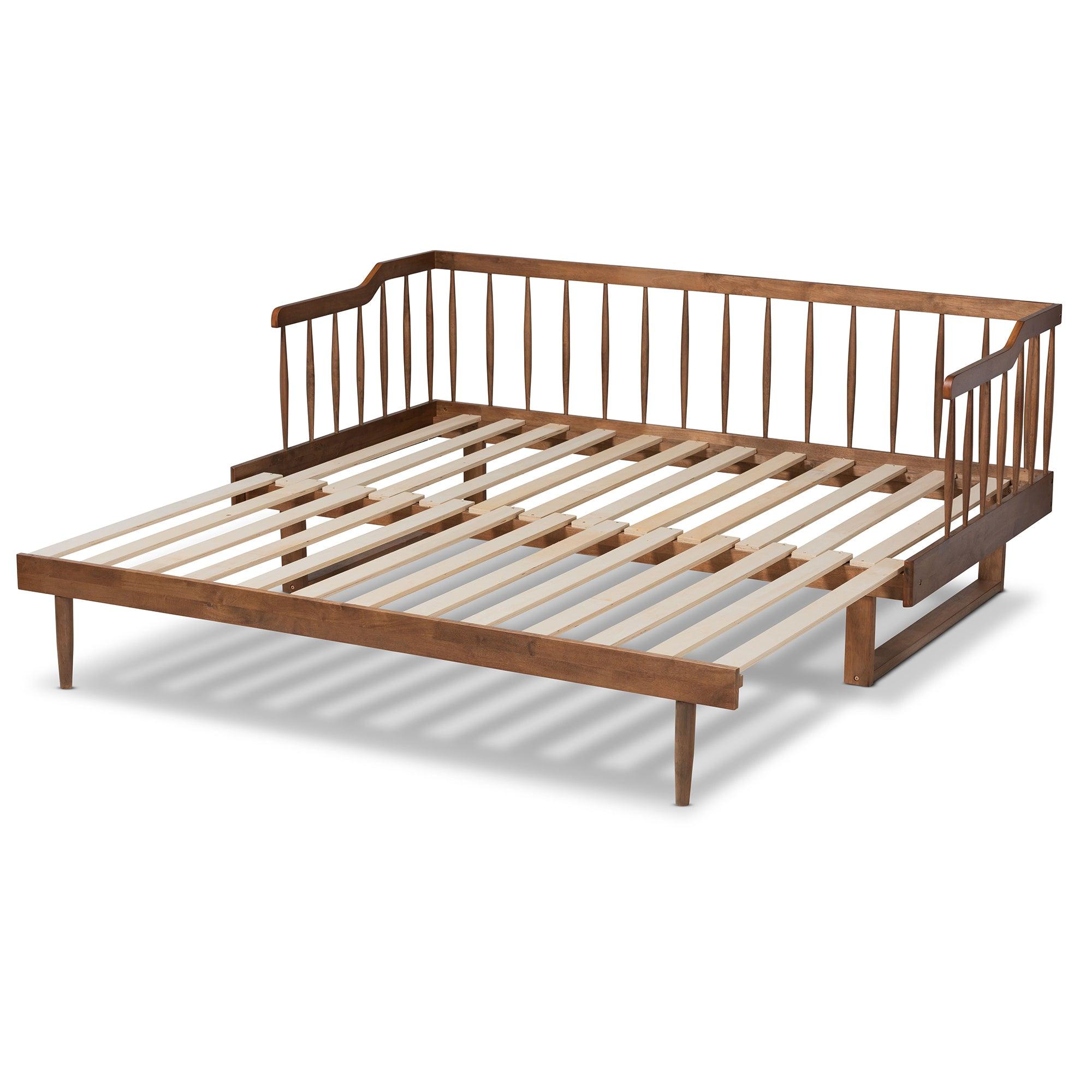 Muriel Modern and Transitional Finished Wood Expandable to Spindle Daybed