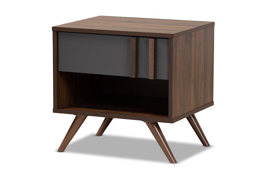 Naoki Modern and Contemporary Two-Tone and Finished Wood 1-Drawer Nightstand