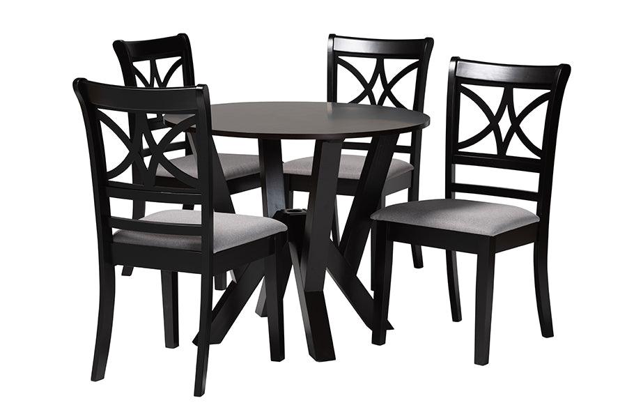 Mari Modern Fabric and Finished Wood 5-Piece Dining Set