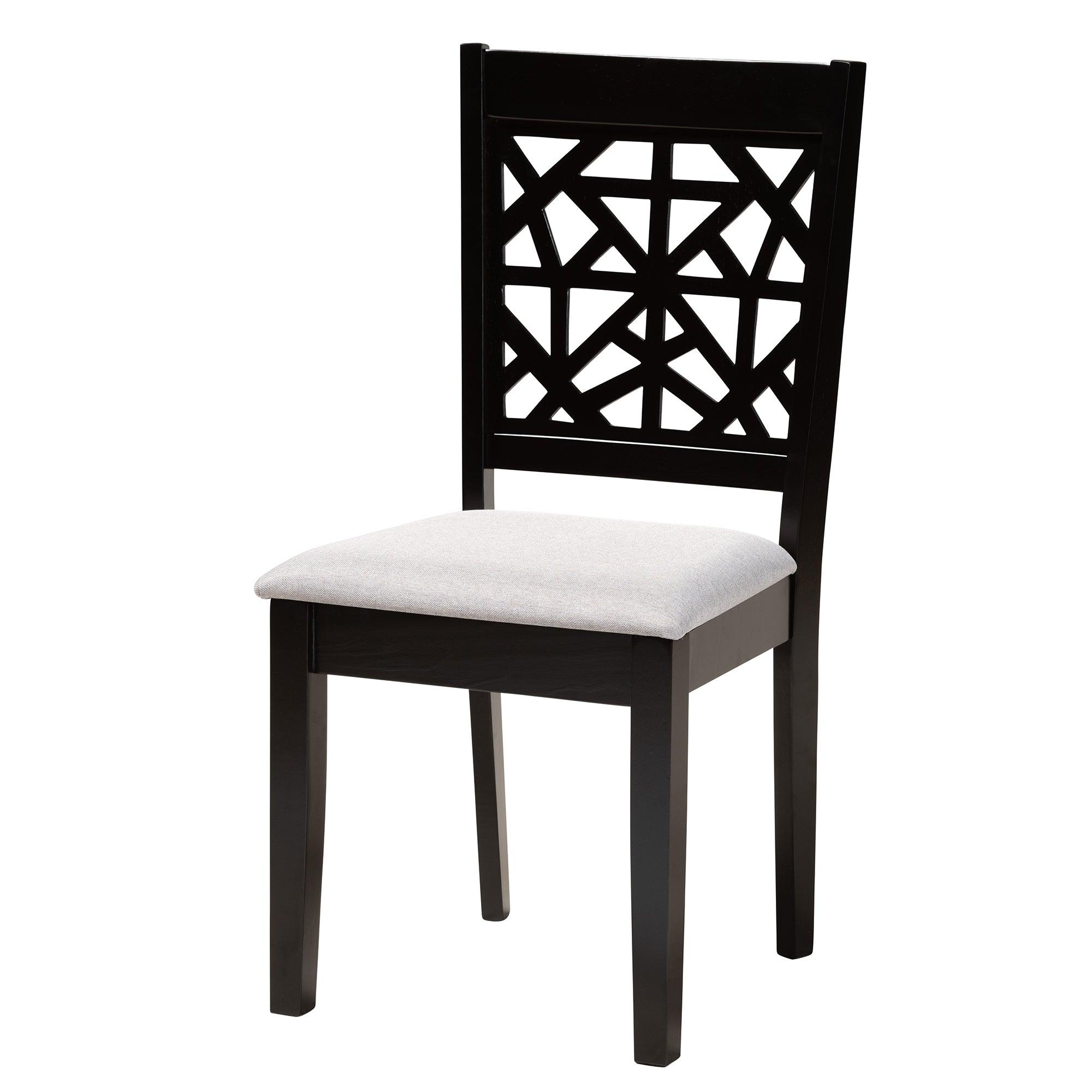 Karel Modern Fabric and Espresso Finished Wood 5-Piece Dining Set