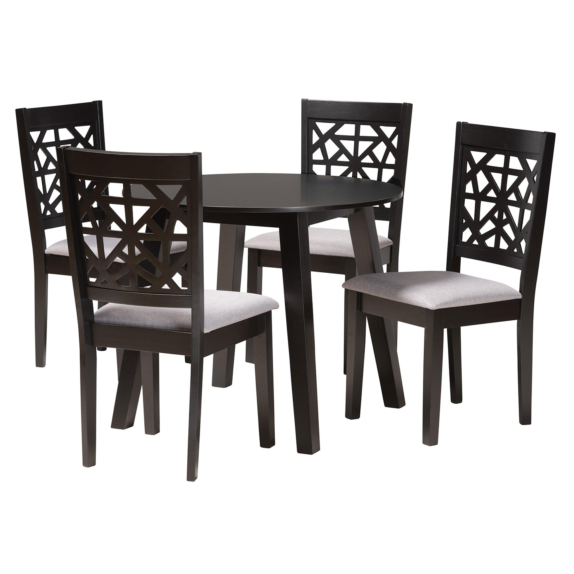 Aiden Modern Fabric and Finished Wood 5-Piece Dining Set