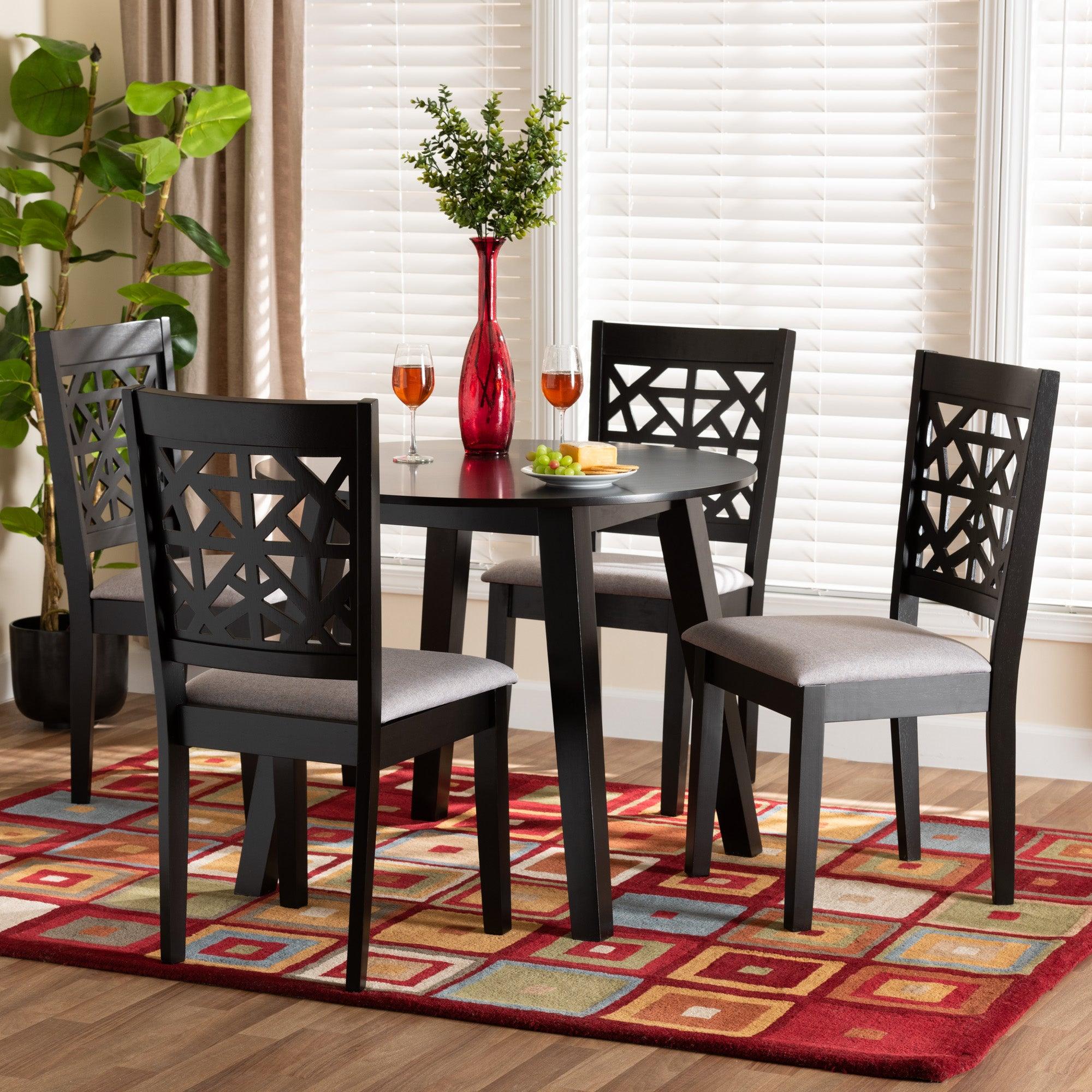 Aiden Modern Fabric and Finished Wood 5-Piece Dining Set