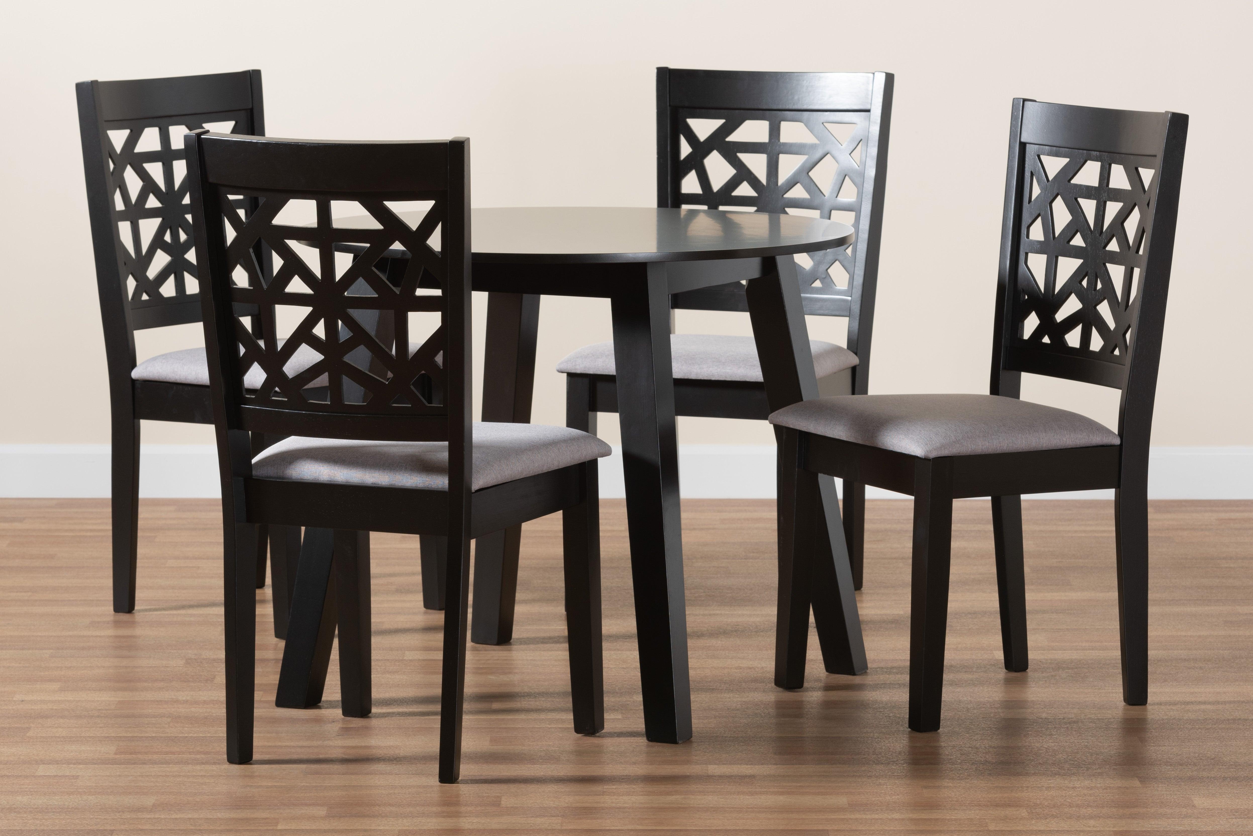 Aiden Modern Fabric and Finished Wood 5-Piece Dining Set