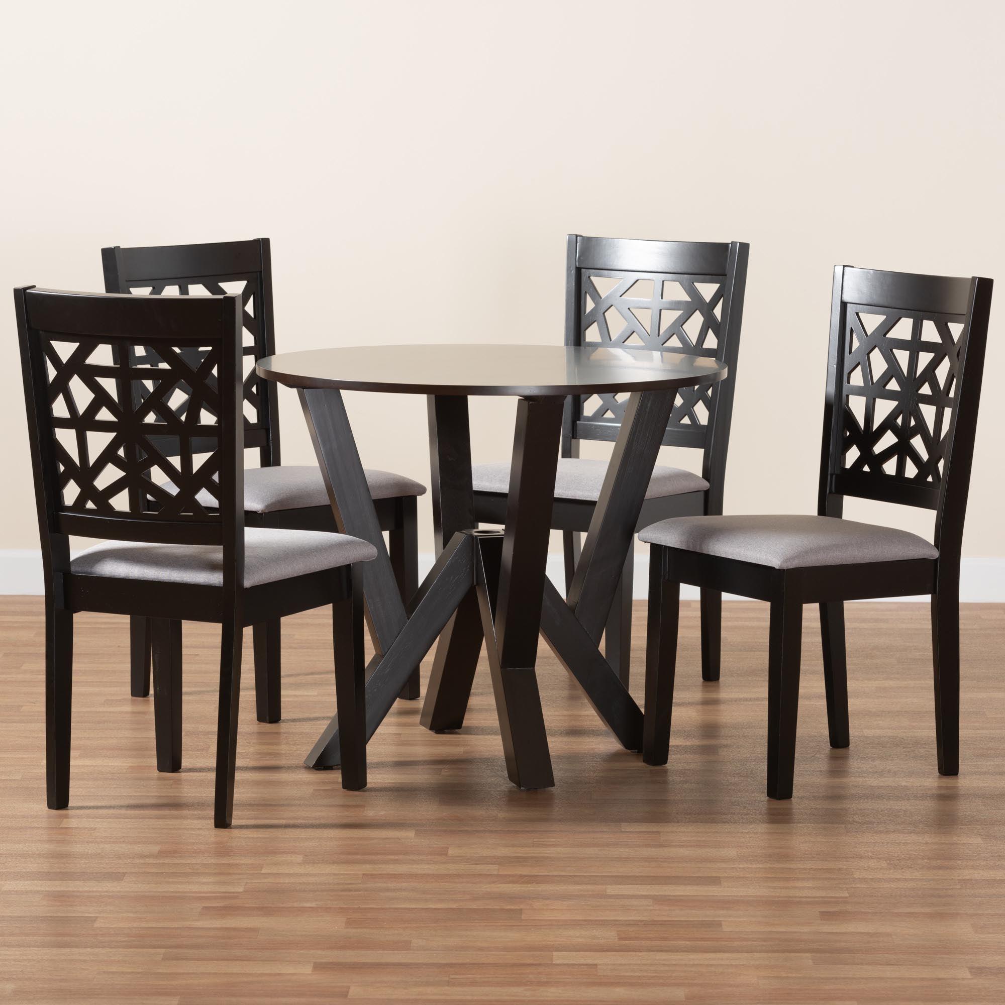 Felice Modern Fabric and Finished Wood 5-Piece Dining Set