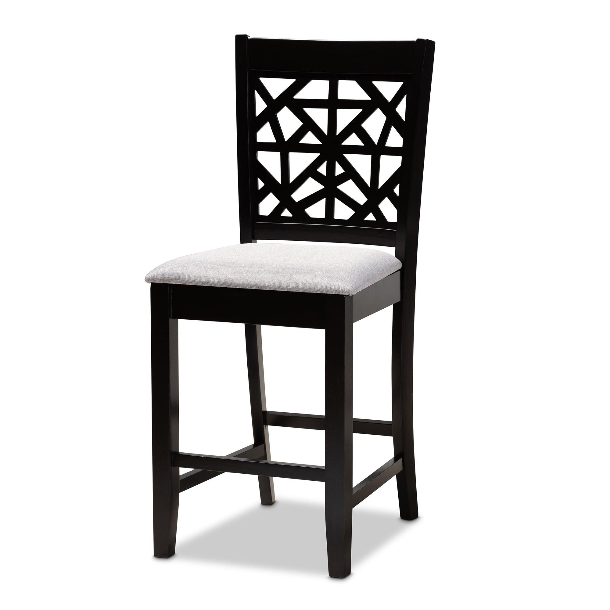 Devon Modern and Contemporary Fabric Upholstered and Espresso Finished Wood 5-Piece Pub Dining Set