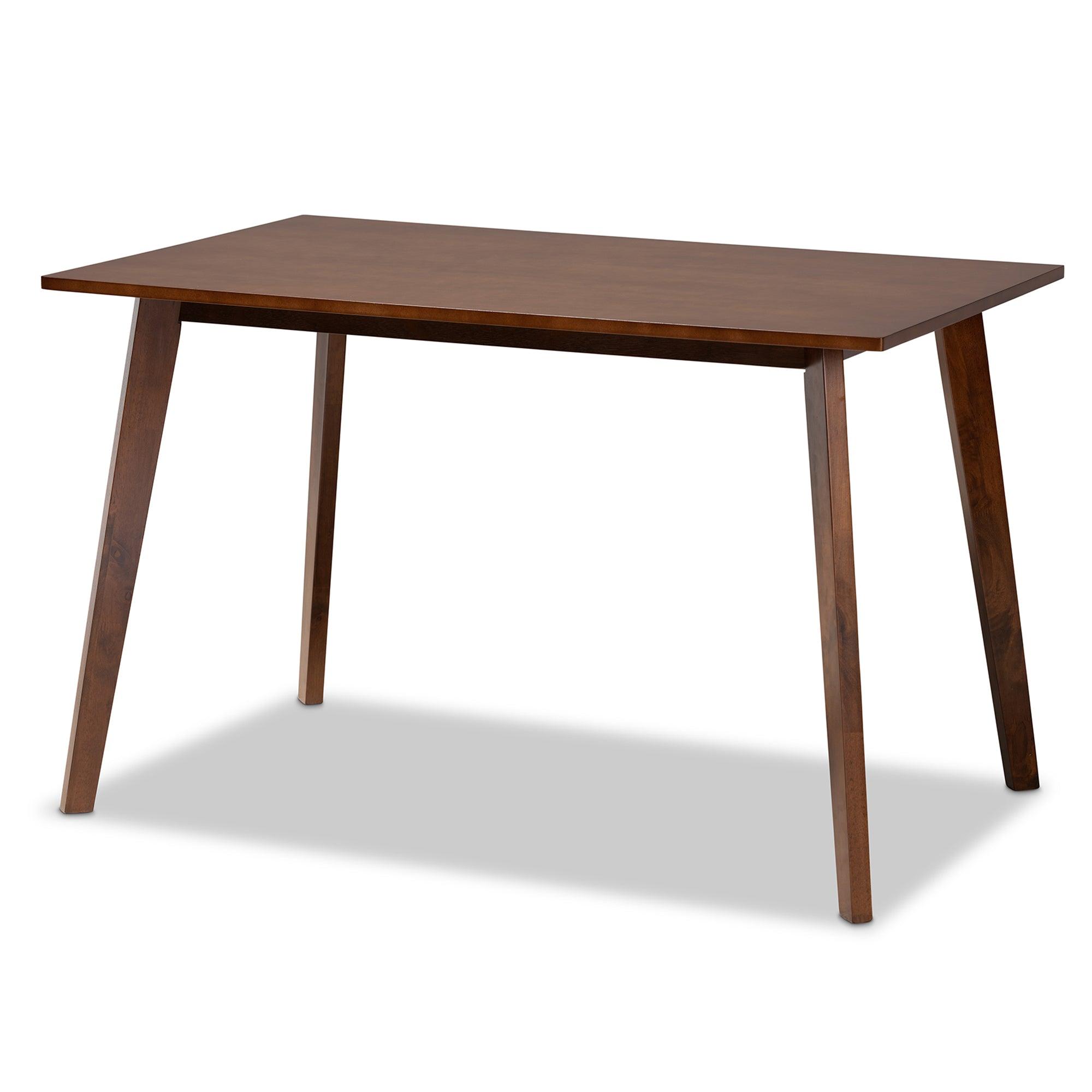 Britte Mid-Century Modern Transitional Finished Rectangular Wood Dining Table