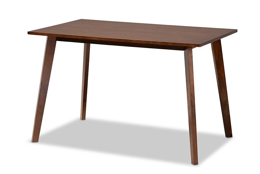 Britte Mid-Century Modern Transitional Finished Rectangular Wood Dining Table