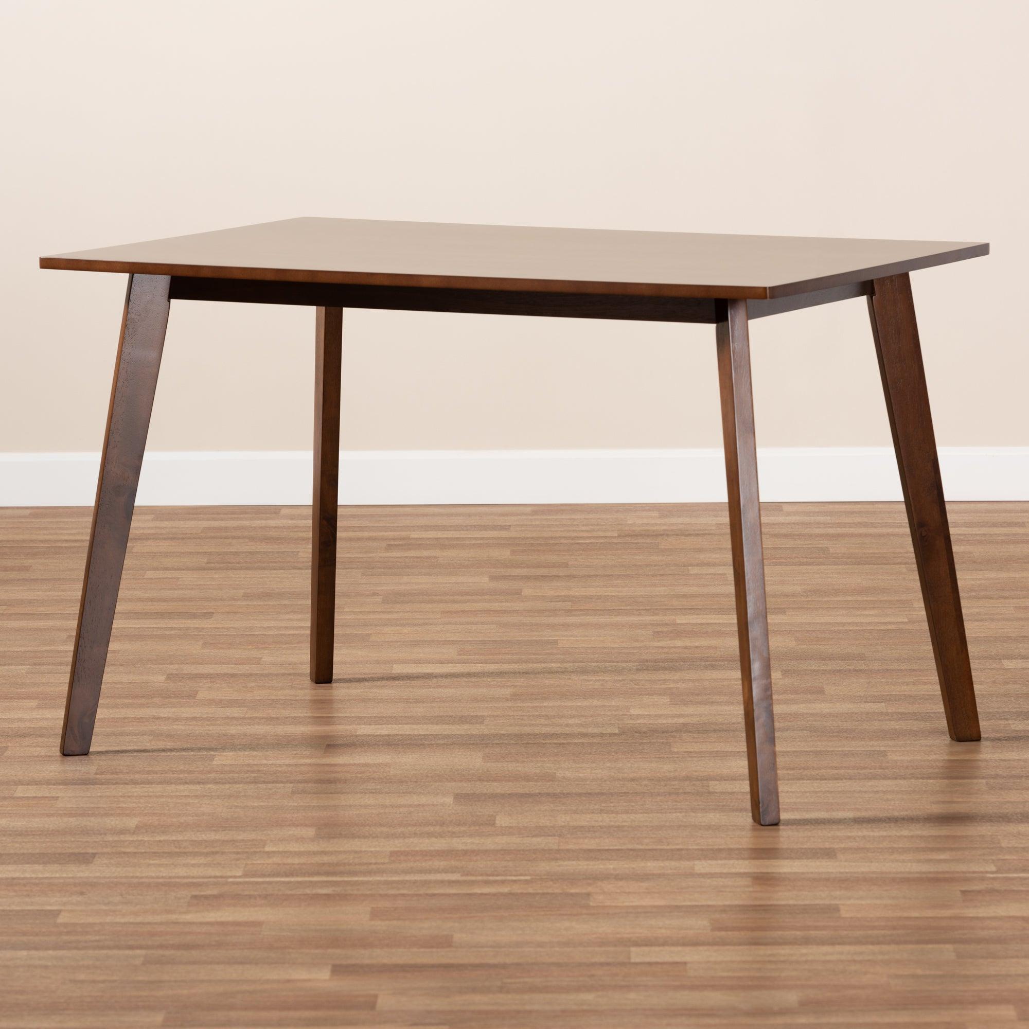 Britte Mid-Century Modern Transitional Finished Rectangular Wood Dining Table