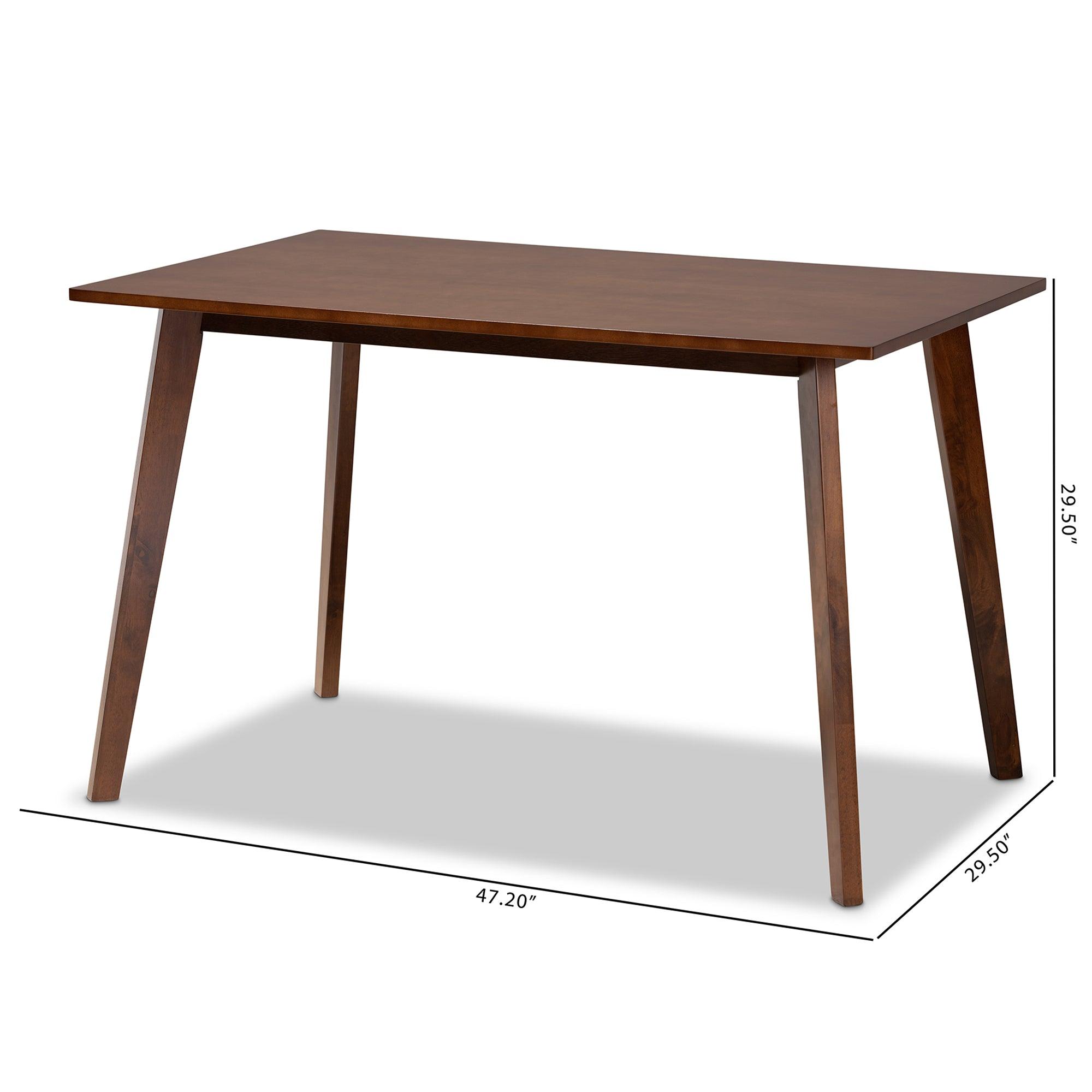 Britte Mid-Century Modern Transitional Finished Rectangular Wood Dining Table