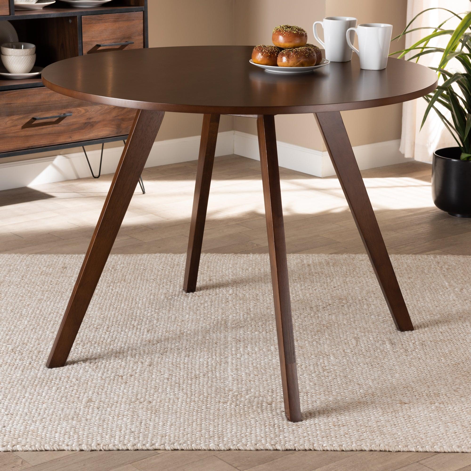 Alana Mid-Century Modern Transitional Finished Round Wood Dining Table