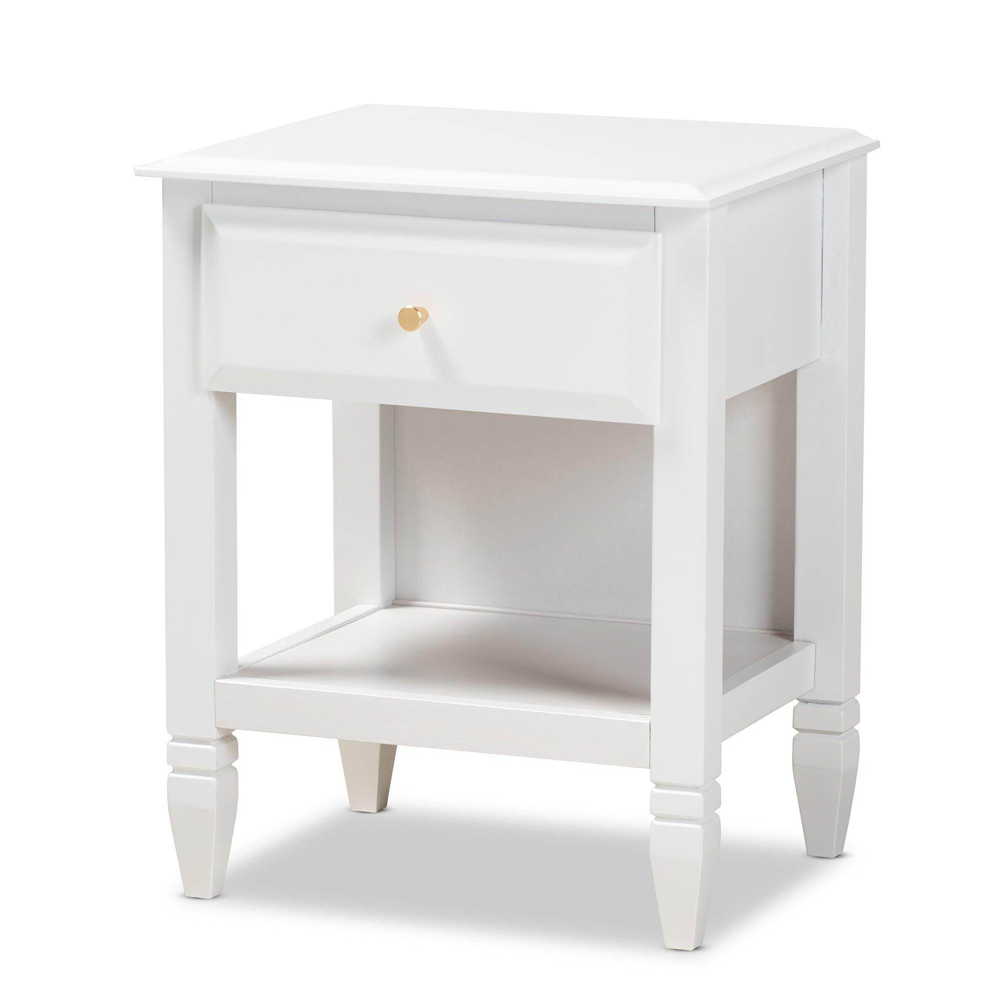 Naomi Classic and Transitional Finished Wood 1-Drawer Bedroom Nightstand