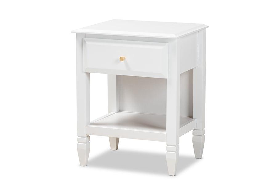 Naomi Classic and Transitional Finished Wood 1-Drawer Bedroom Nightstand