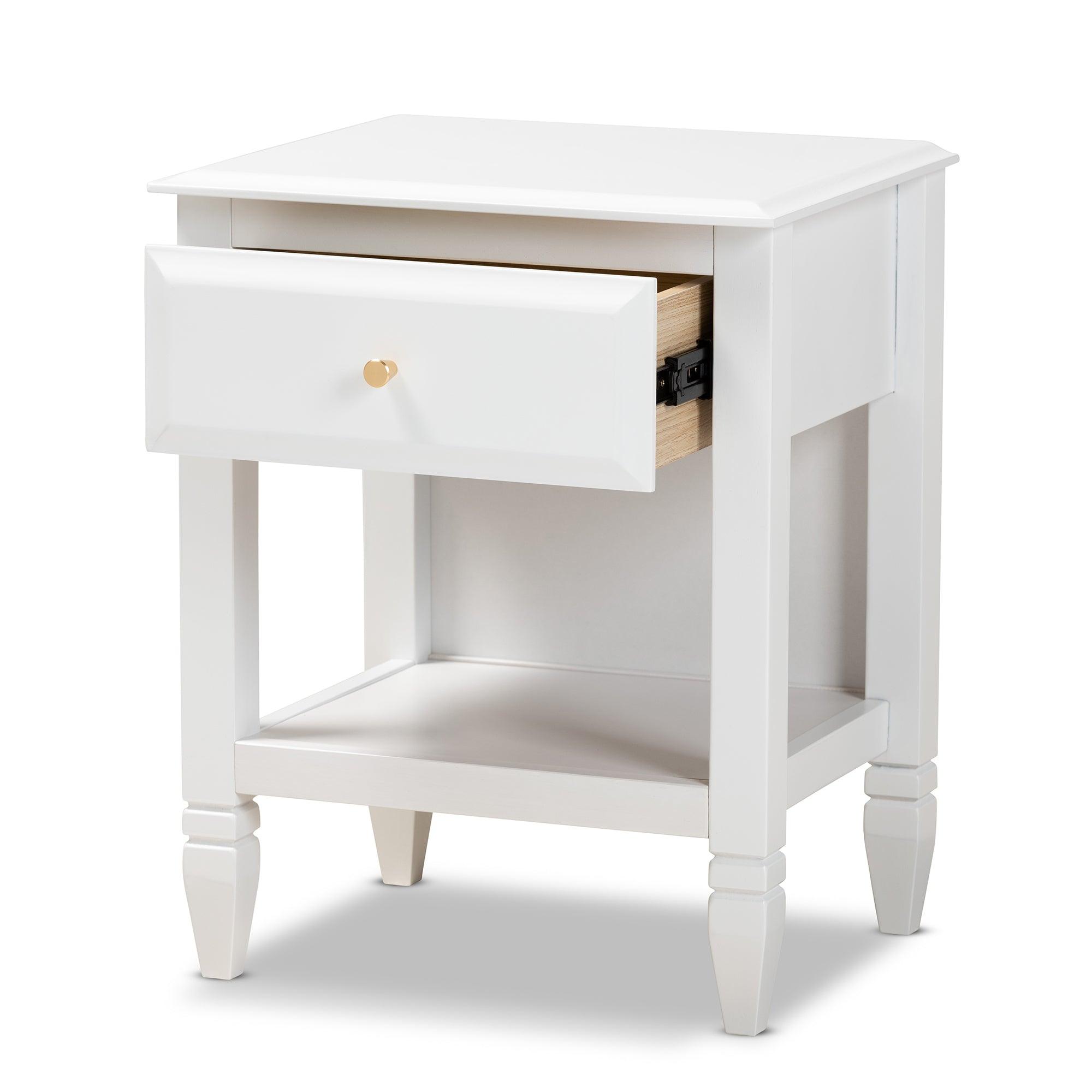 Naomi Classic and Transitional Finished Wood 1-Drawer Bedroom Nightstand