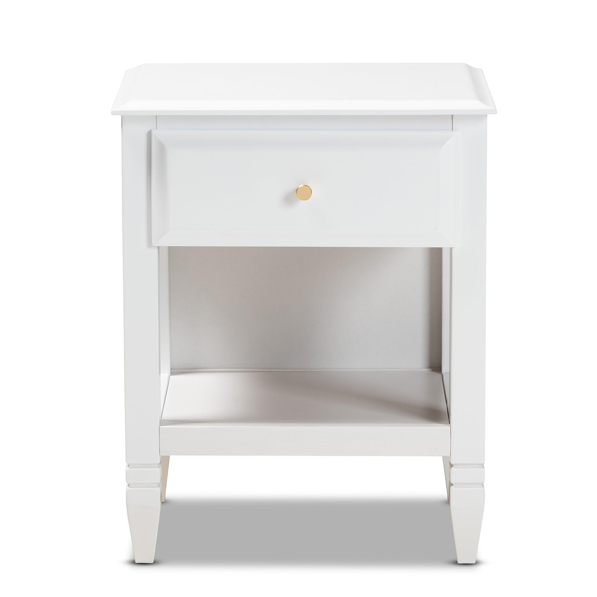 Naomi Classic and Transitional Finished Wood 1-Drawer Bedroom Nightstand