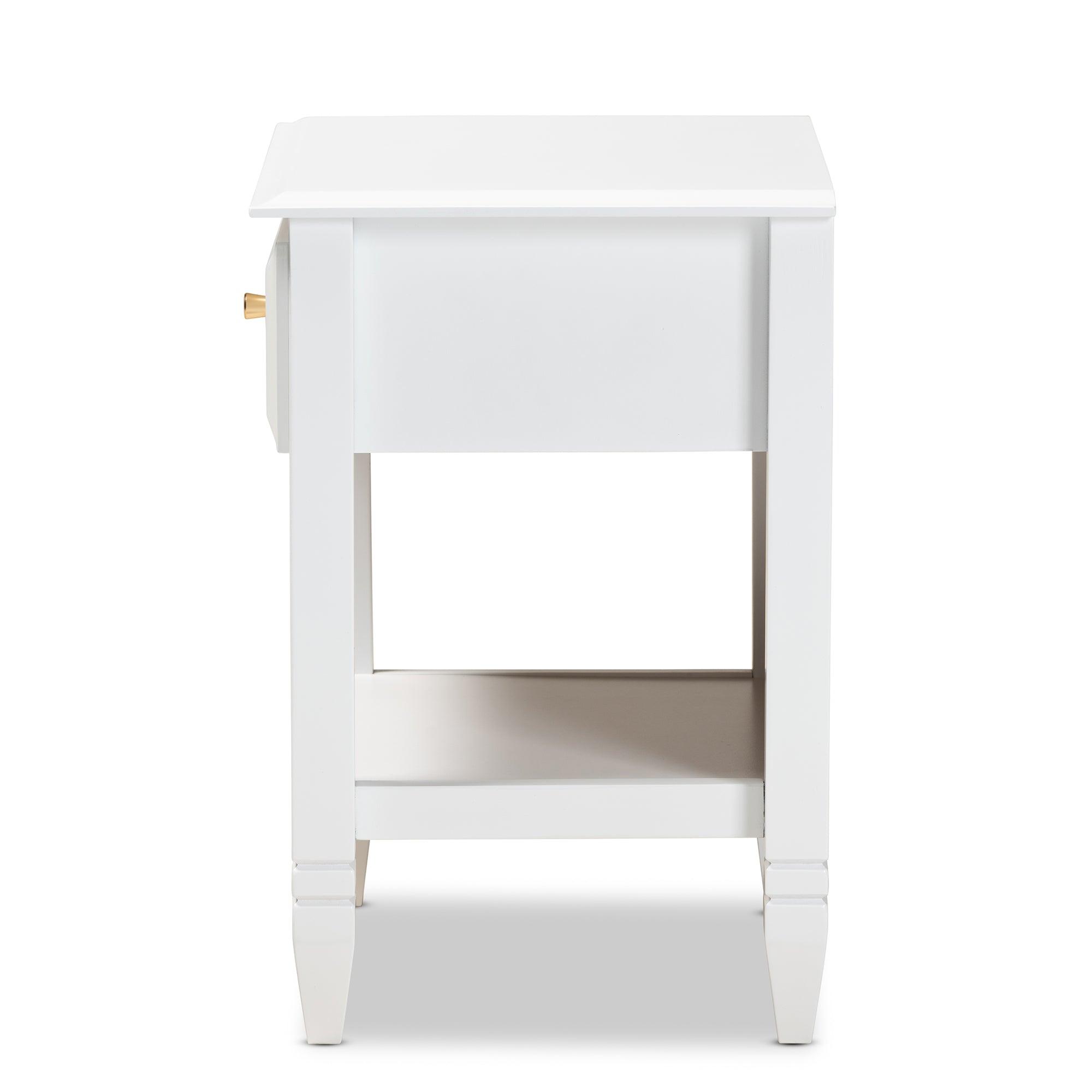 Naomi Classic and Transitional Finished Wood 1-Drawer Bedroom Nightstand