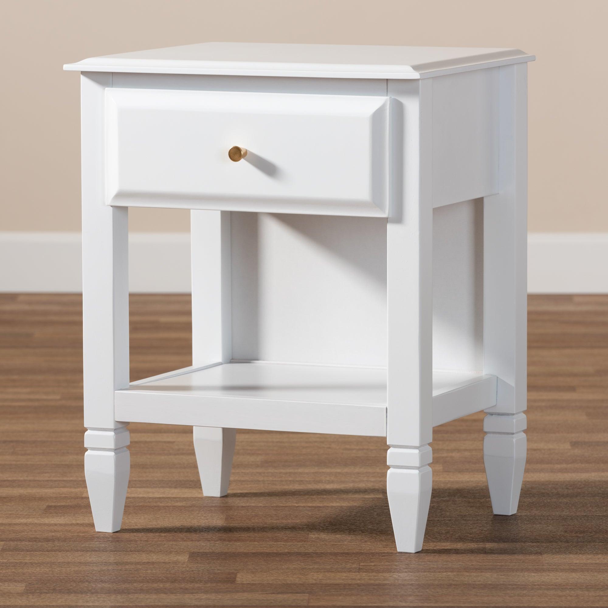 Naomi Classic and Transitional Finished Wood 1-Drawer Bedroom Nightstand