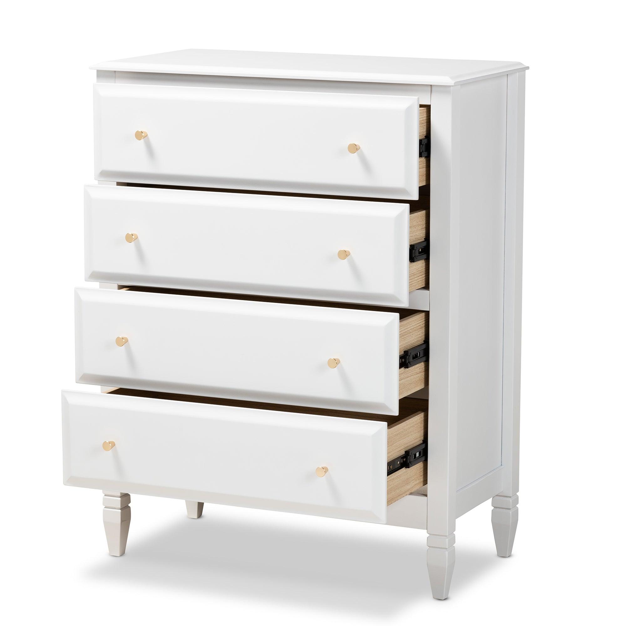 Naomi Classic and Transitional Finished Wood 4-Drawer Bedroom Chest