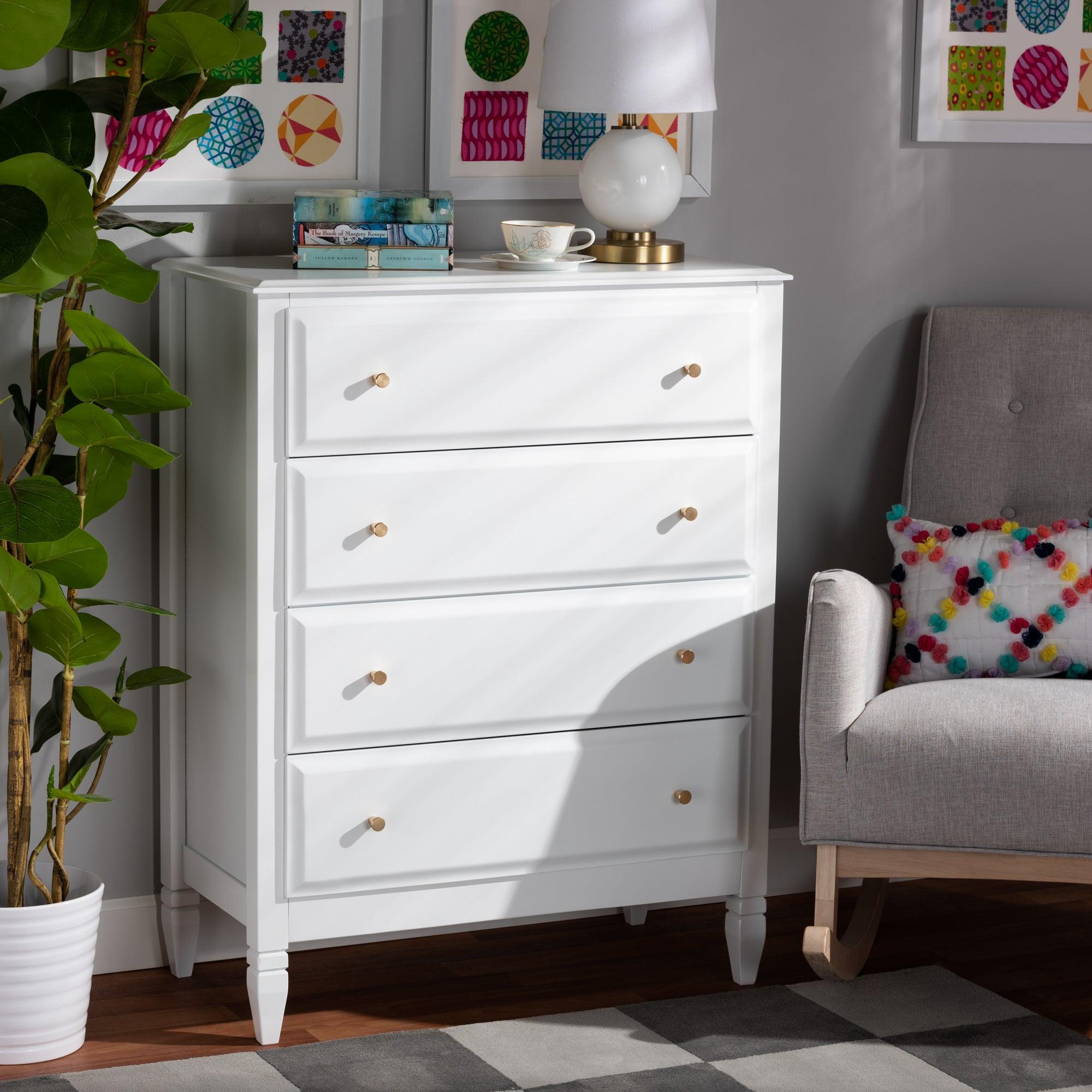 Naomi Classic and Transitional Finished Wood 4-Drawer Bedroom Chest