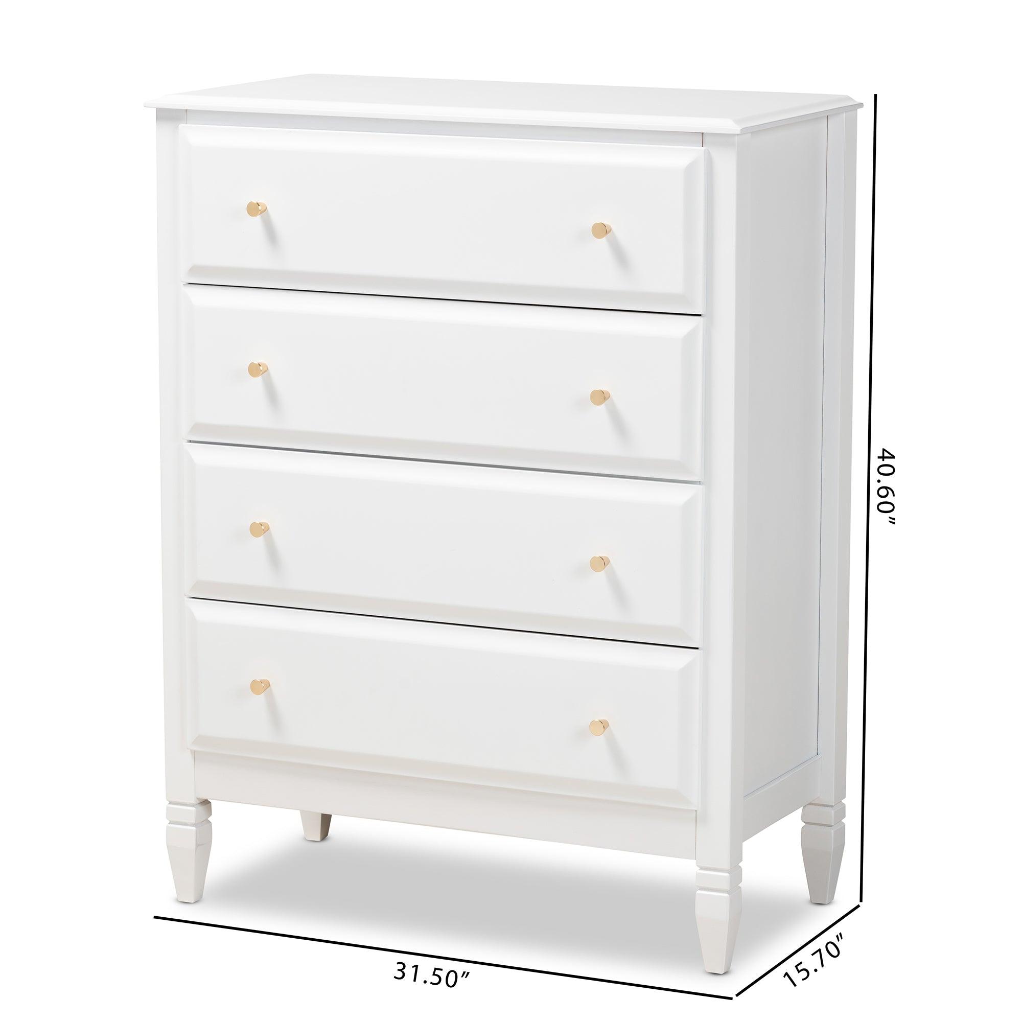 Naomi Classic and Transitional Finished Wood 4-Drawer Bedroom Chest