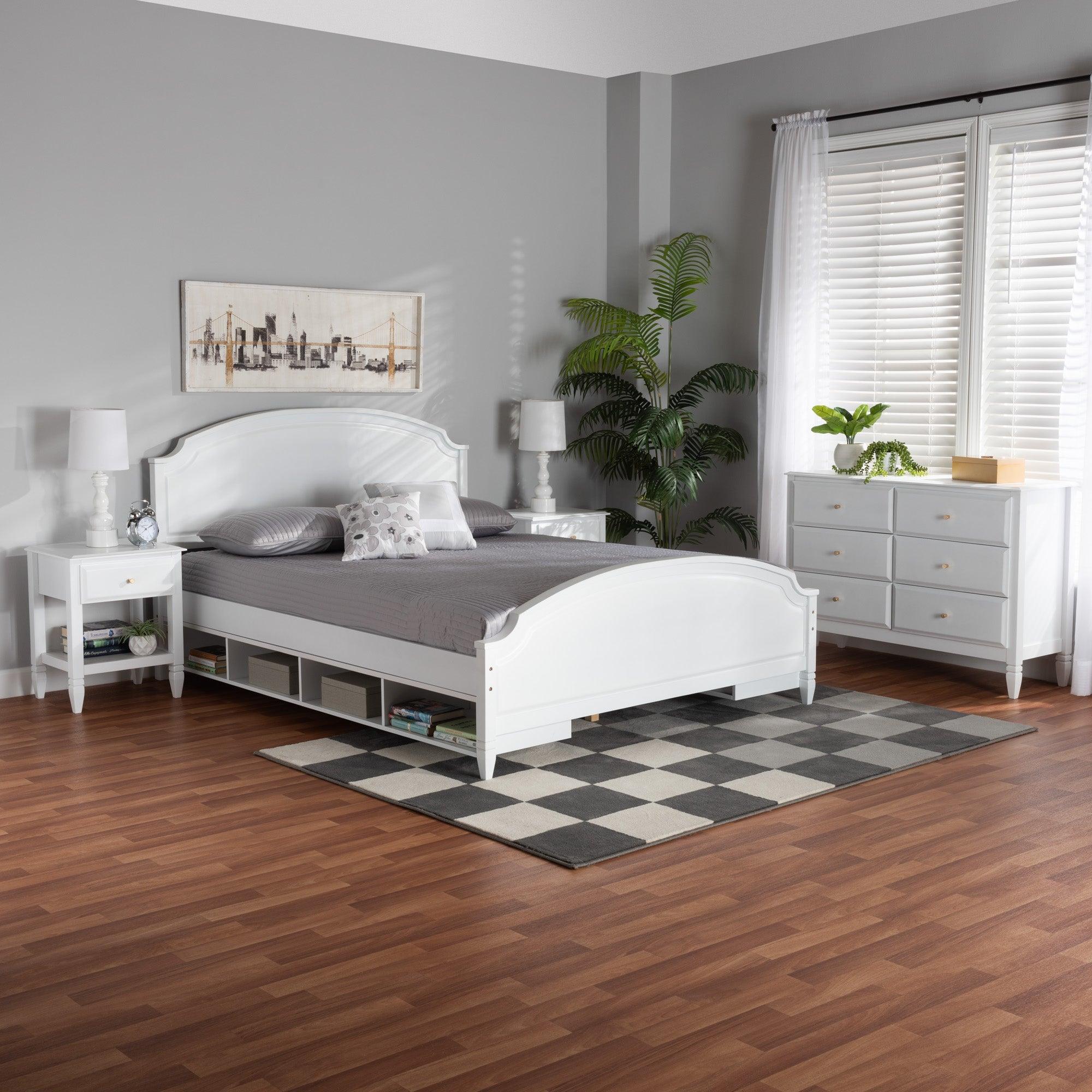 Elise Classic and Transitional Finished Wood 4-Piece Bedroom Set