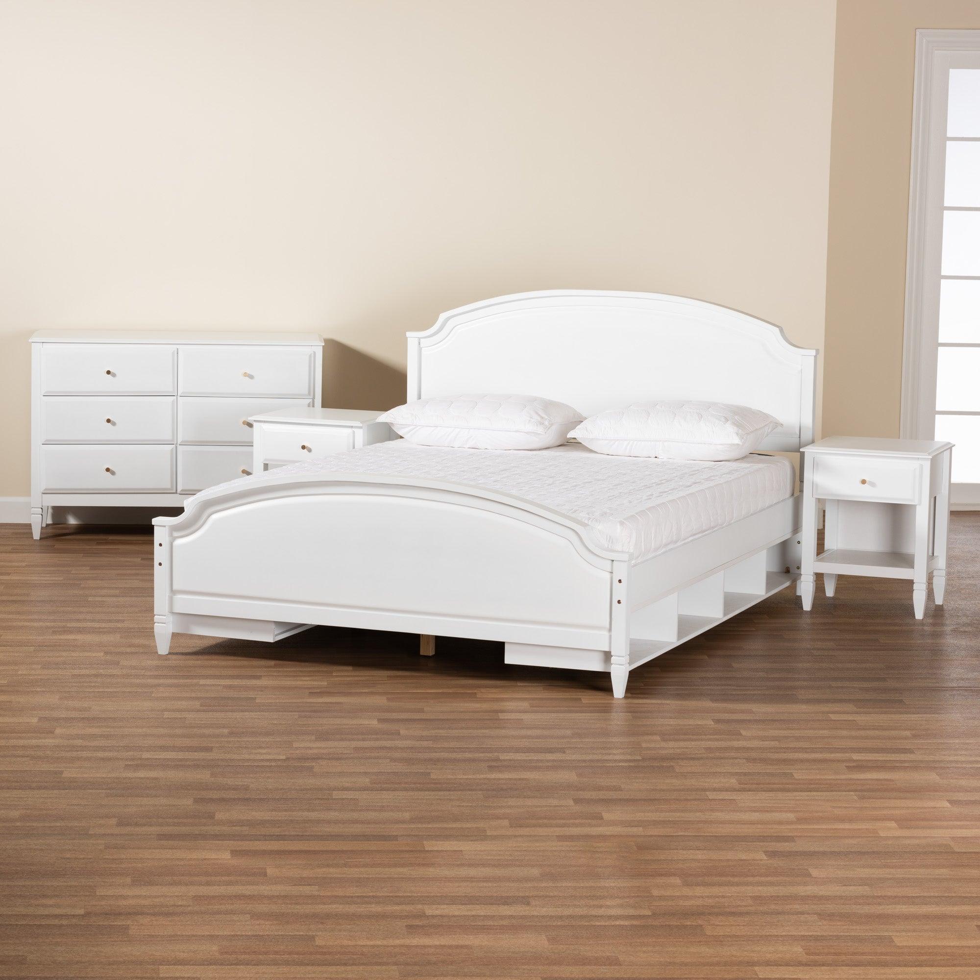 Elise Classic and Transitional Finished Wood 4-Piece Bedroom Set