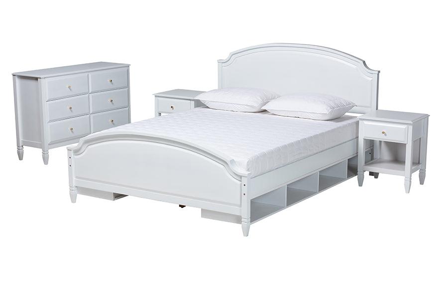 Elise Classic and Transitional Finished Wood 4-Piece Bedroom Set