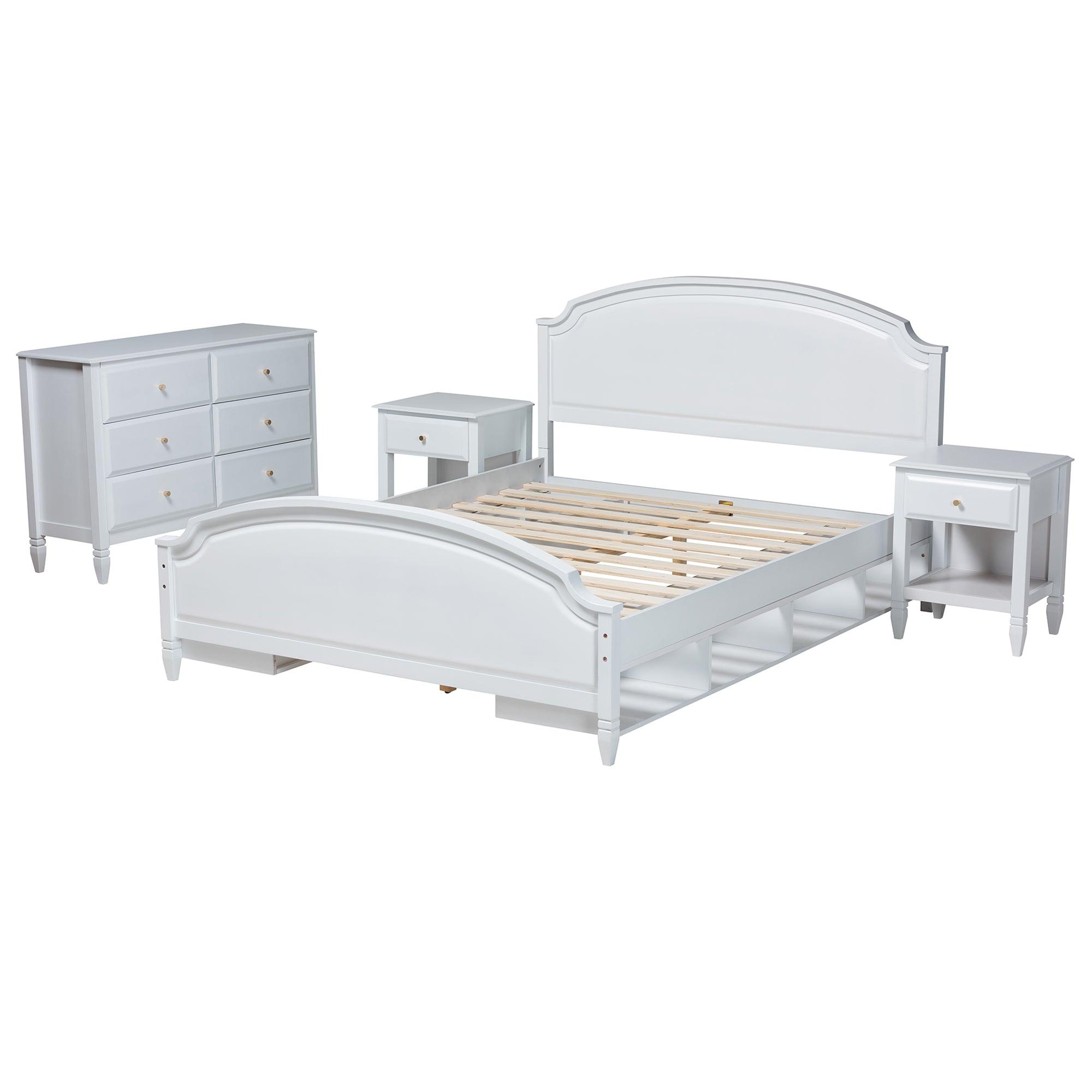 Elise Classic and Transitional Finished Wood 4-Piece Bedroom Set