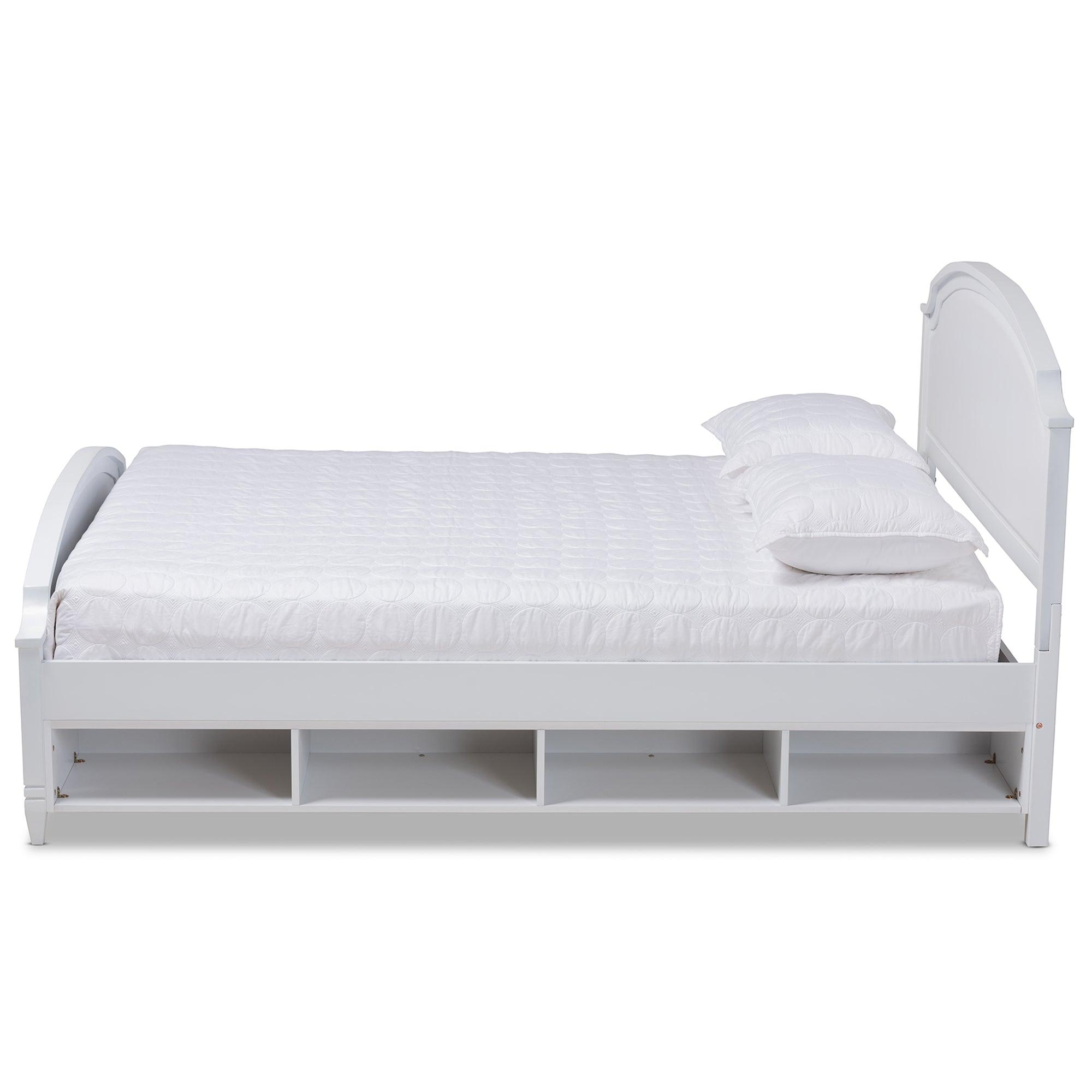 Elise Classic and Traditional Transitional Finished Wood Storage Platform Bed