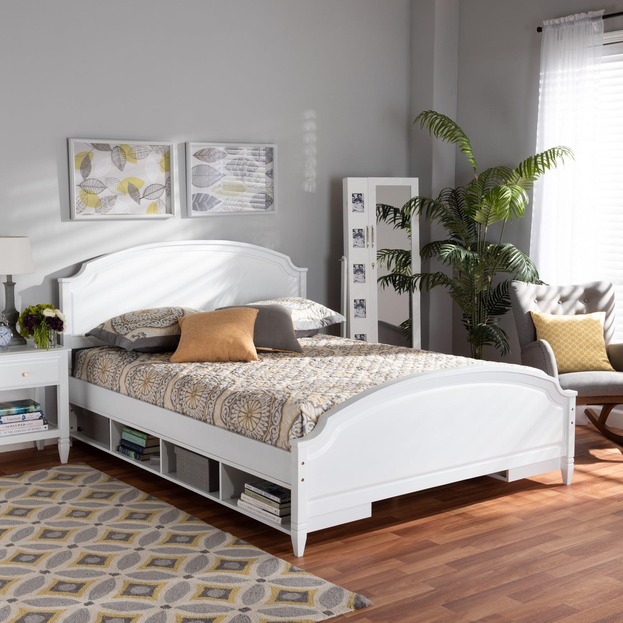 Elise Classic and Traditional Transitional Finished Wood Storage Platform Bed