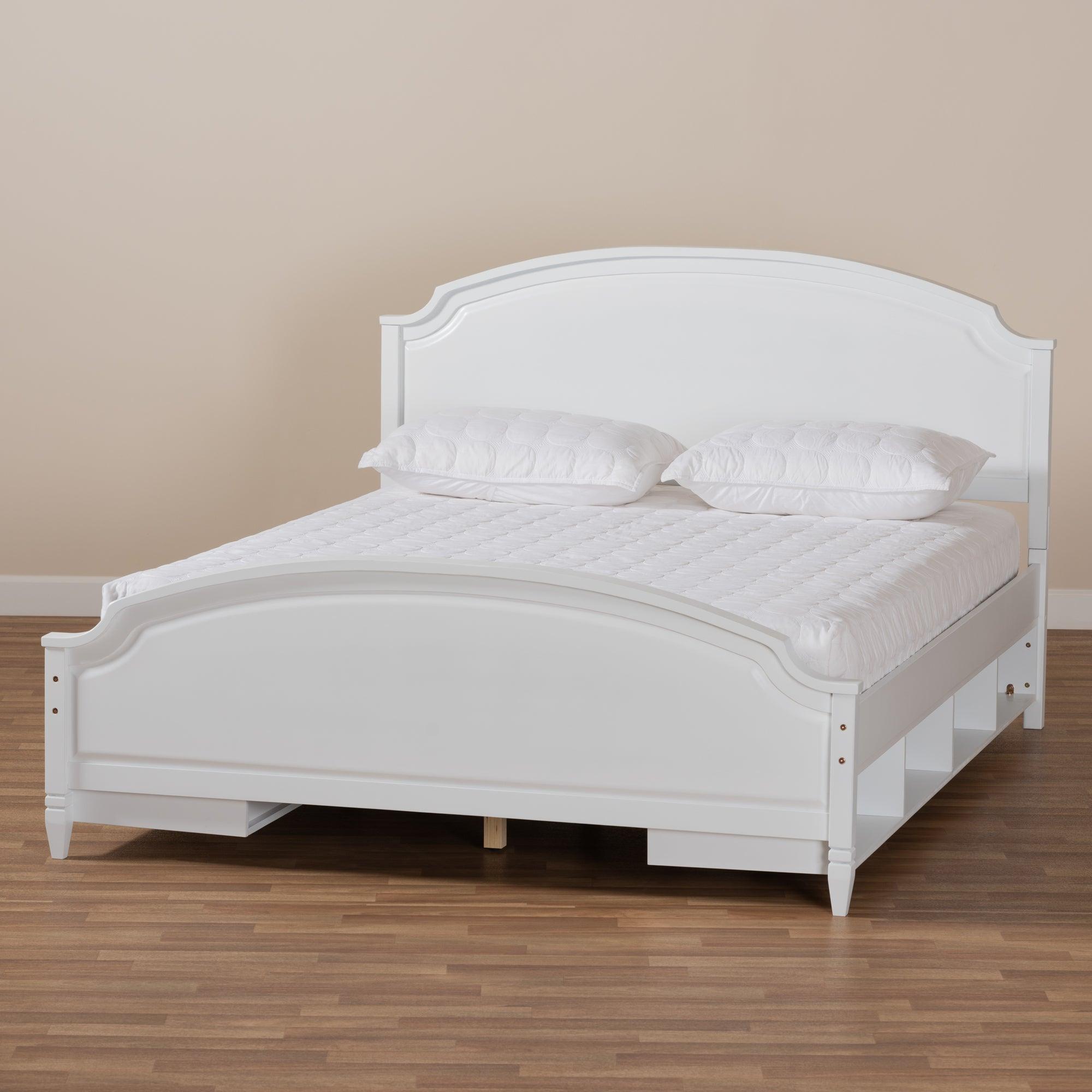 Elise Classic and Traditional Transitional Finished Wood Storage Platform Bed