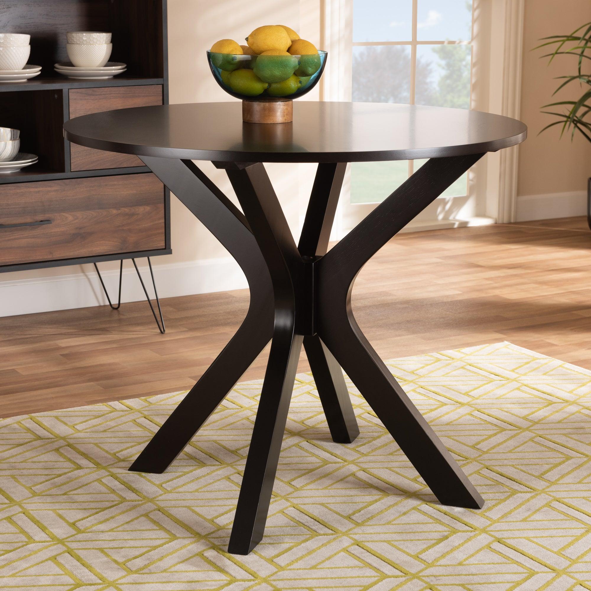 Kenji Modern and Contemporary Finished 34-Inch-Wide Round Wood Dining Table