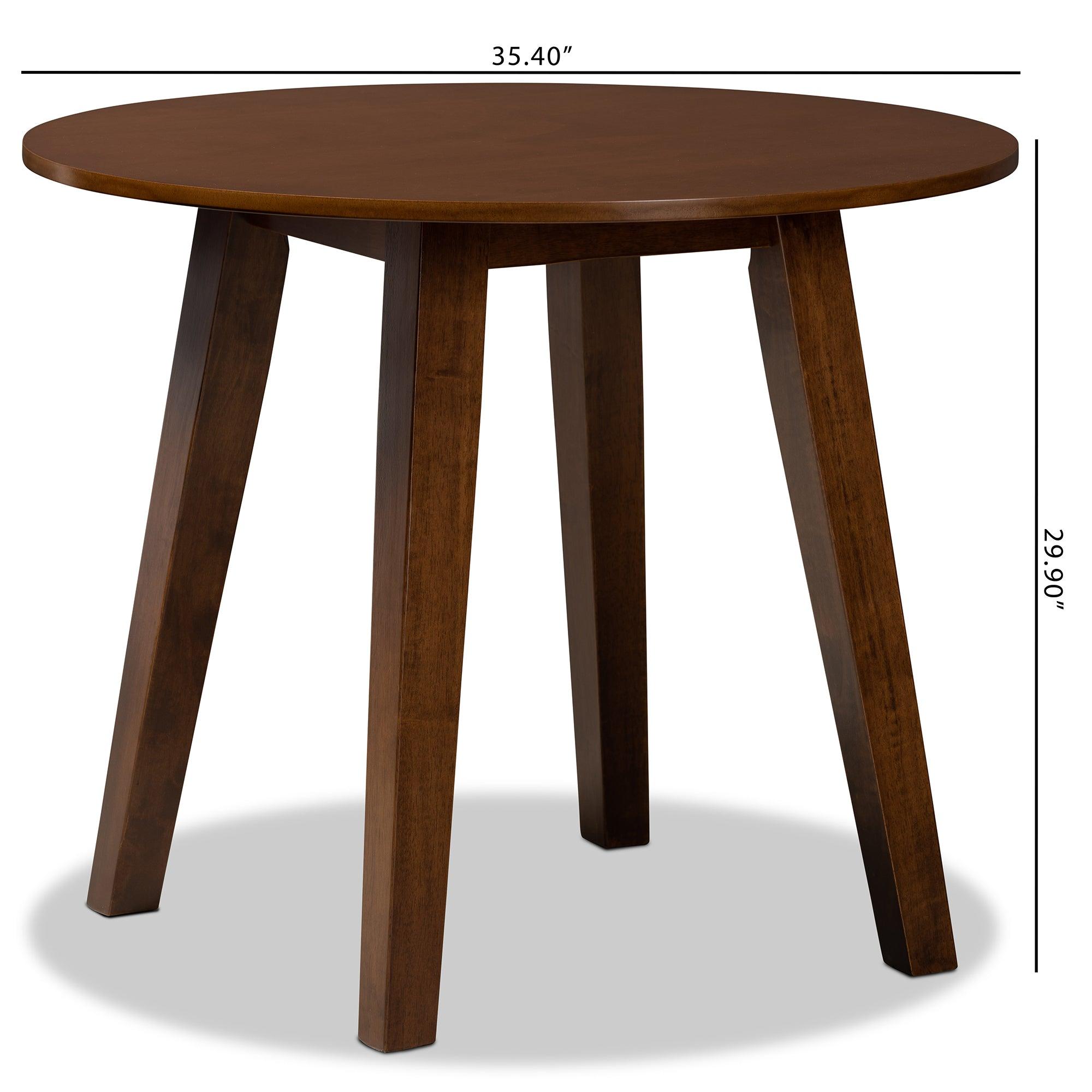 Ela Modern and Contemporary Finished 35-Inch-Wide Round Wood Dining Table