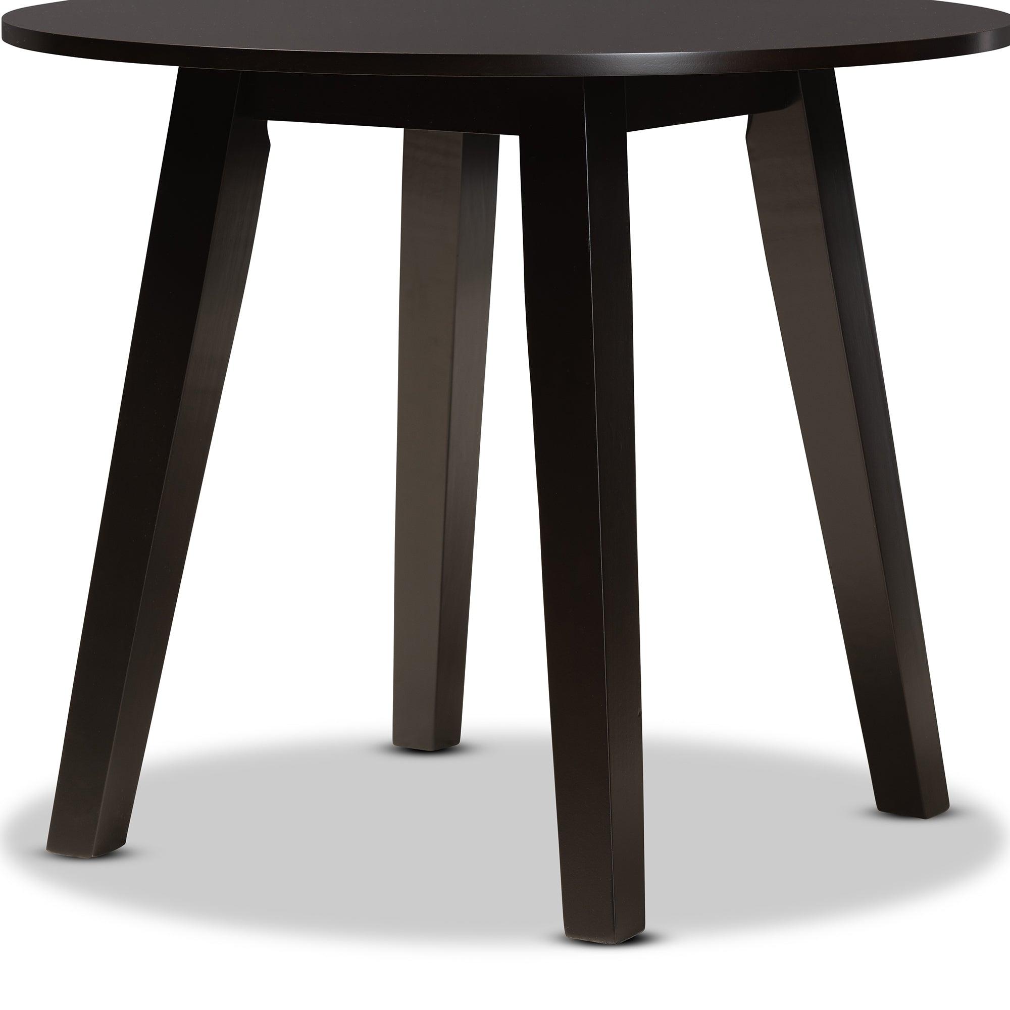 Ela Modern and Contemporary Finished 35-Inch-Wide Round Wood Dining Table