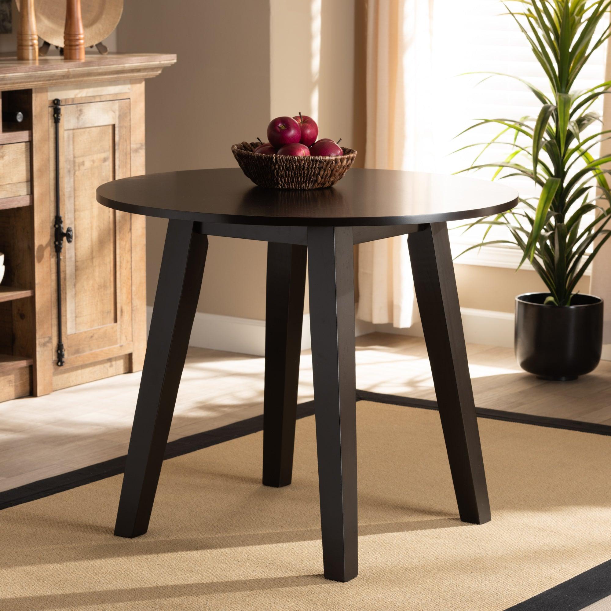 Ela Modern and Contemporary Finished 35-Inch-Wide Round Wood Dining Table