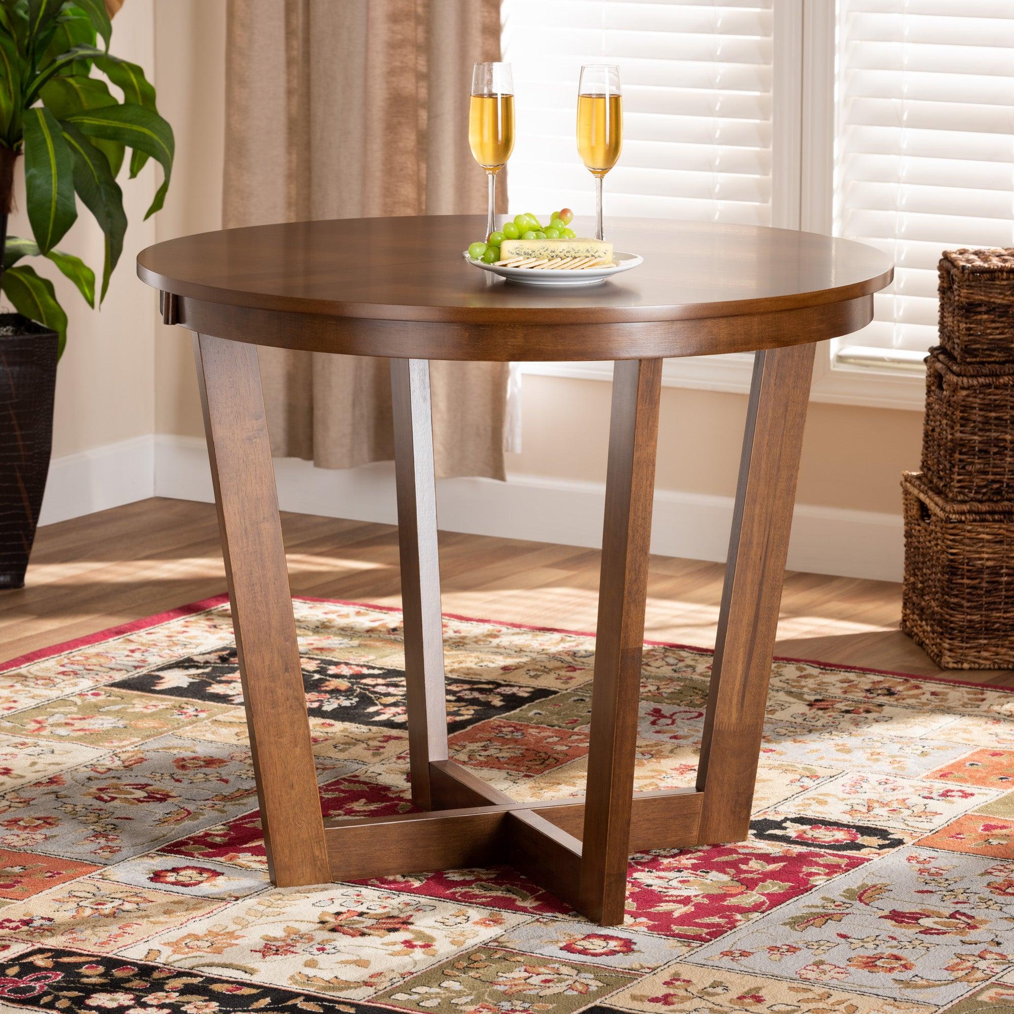 Alayna Modern and Contemporary Finished 35-Inch-Wide Round Wood Dining Table