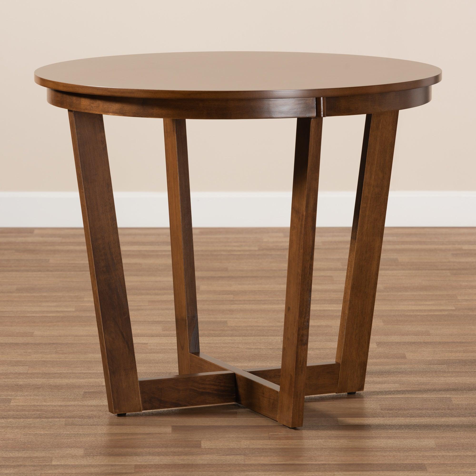 Alayna Modern and Contemporary Finished 35-Inch-Wide Round Wood Dining Table