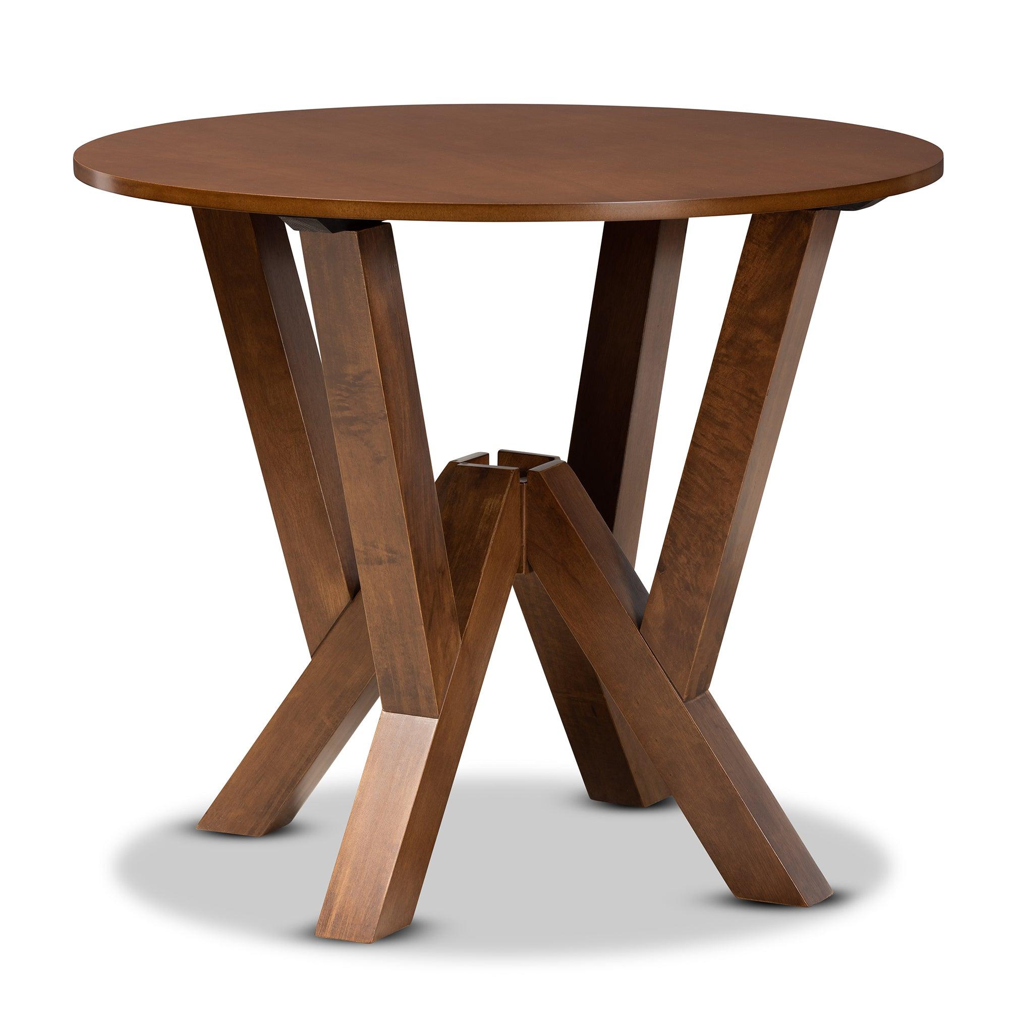 Irene Modern and Contemporary Finished 35-Inch-Wide Round Wood Dining Table