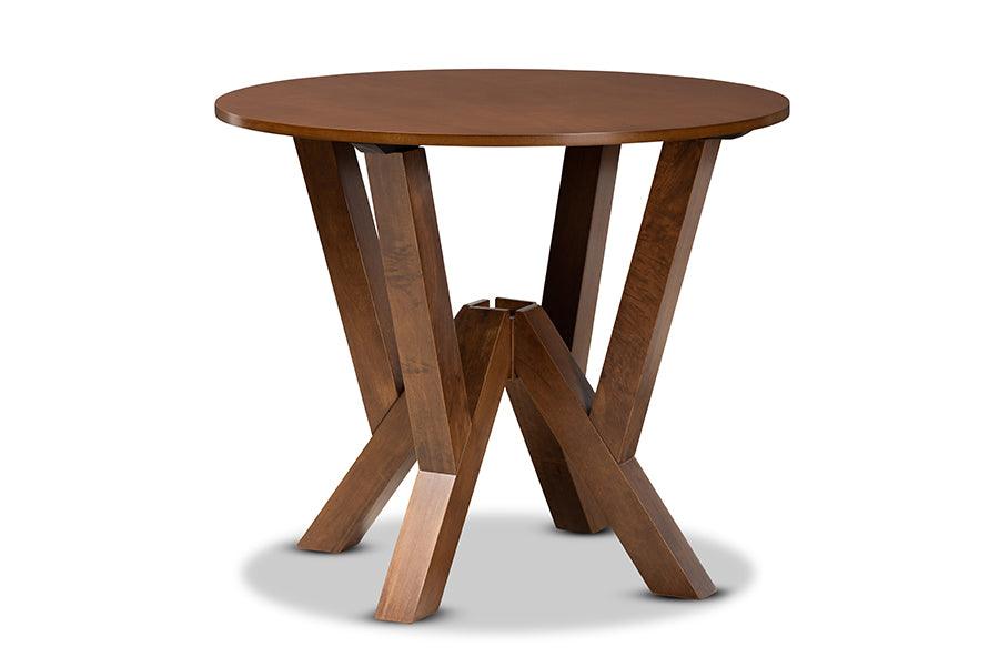 Irene Modern and Contemporary Finished 35-Inch-Wide Round Wood Dining Table