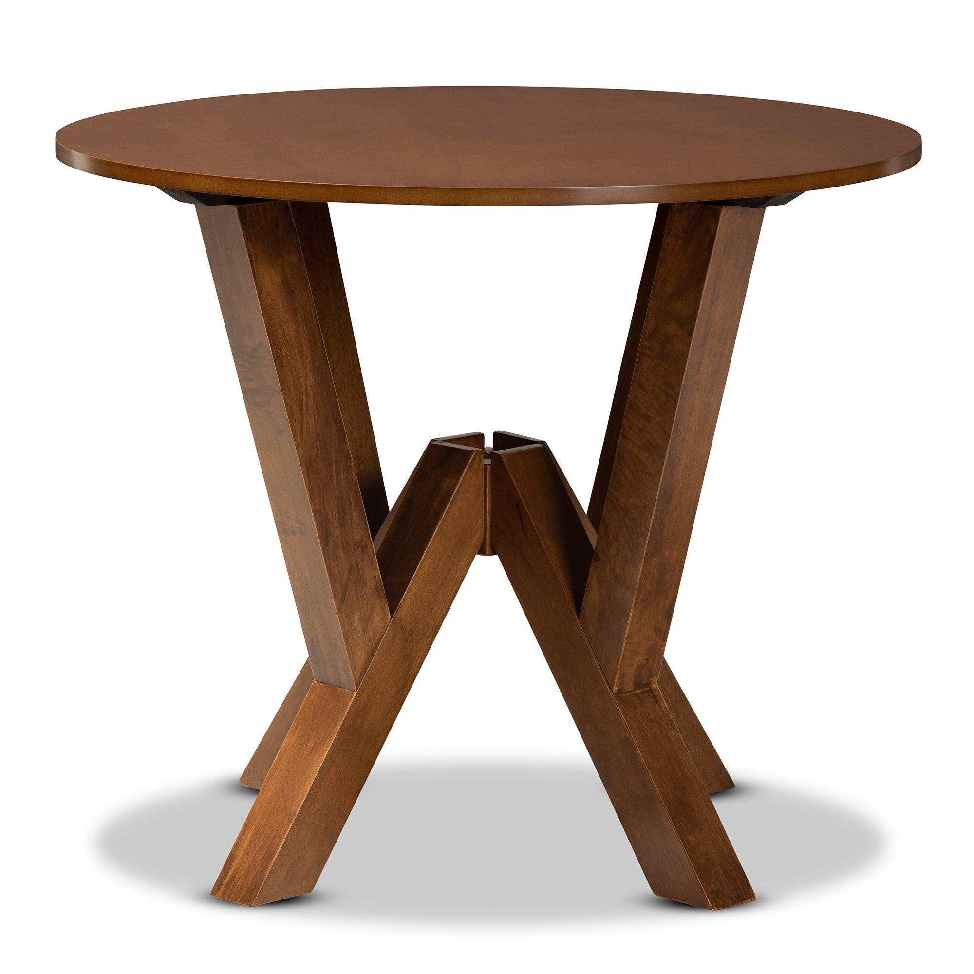 Irene Modern and Contemporary Finished 35-Inch-Wide Round Wood Dining Table