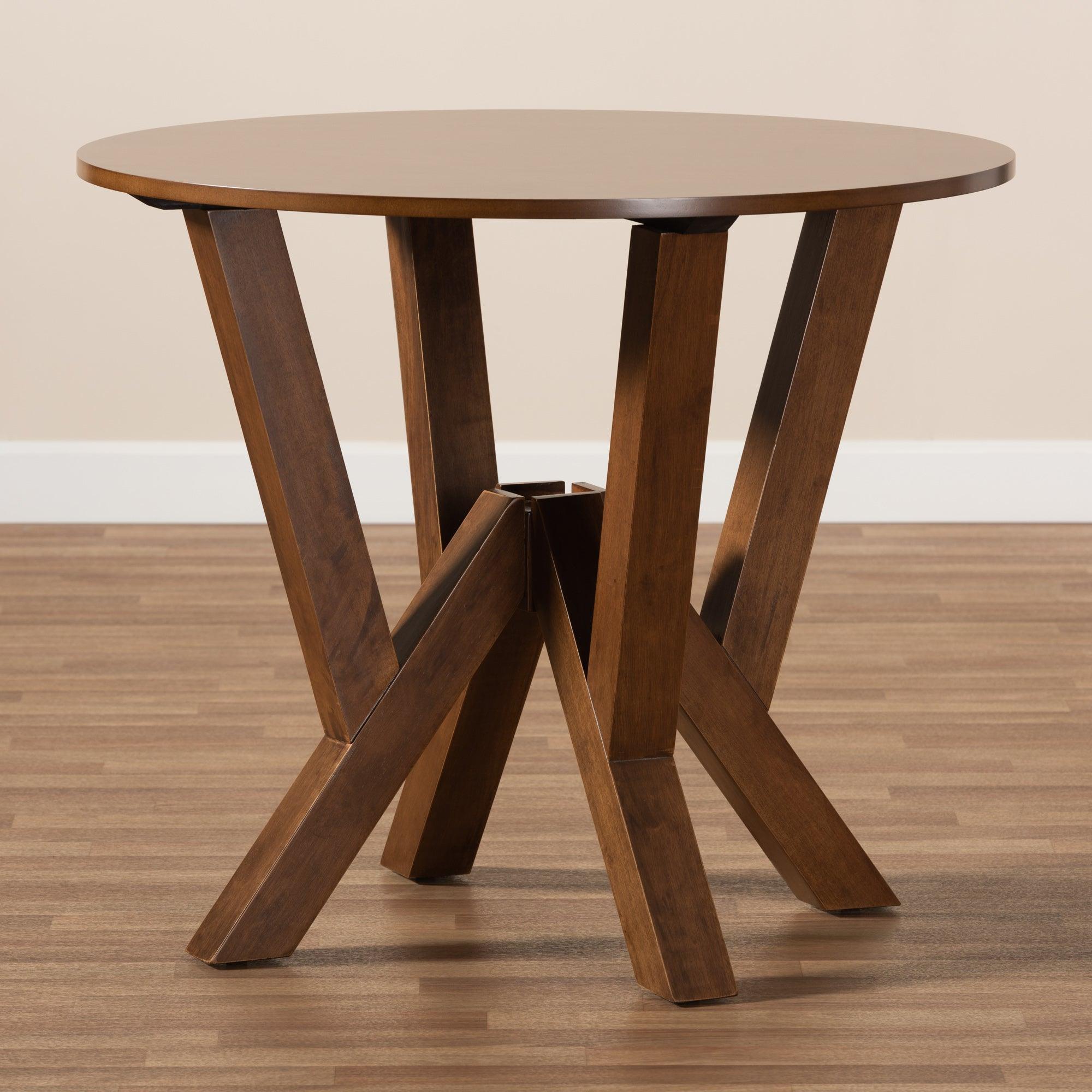 Irene Modern and Contemporary Finished 35-Inch-Wide Round Wood Dining Table