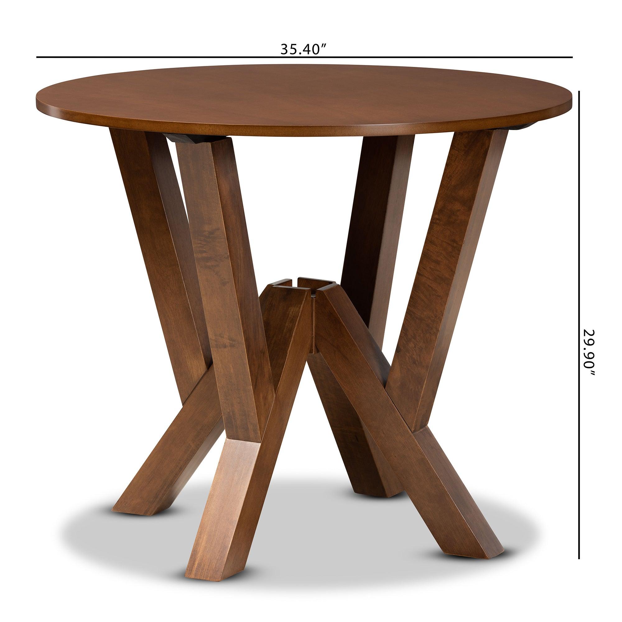 Irene Modern and Contemporary Finished 35-Inch-Wide Round Wood Dining Table