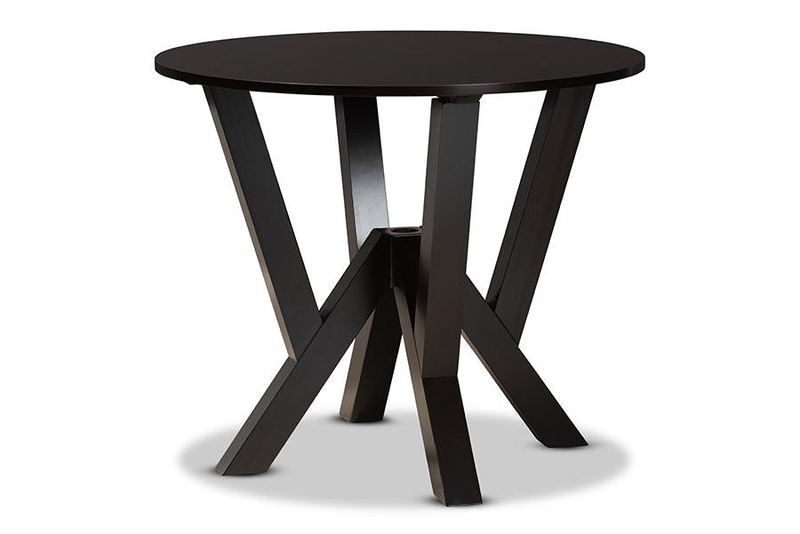 Irene Modern and Contemporary Finished 35-Inch-Wide Round Wood Dining Table