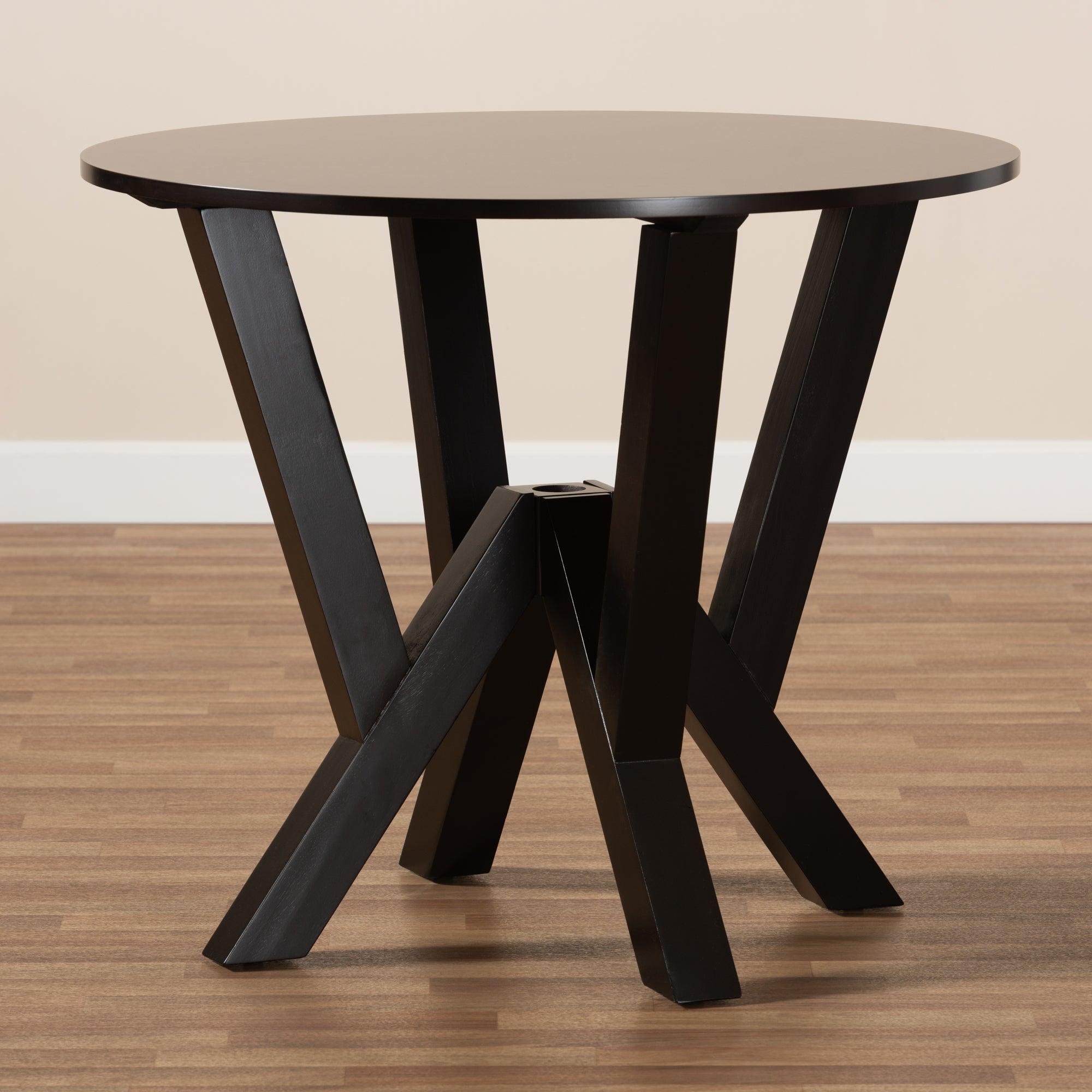 Irene Modern and Contemporary Finished 35-Inch-Wide Round Wood Dining Table