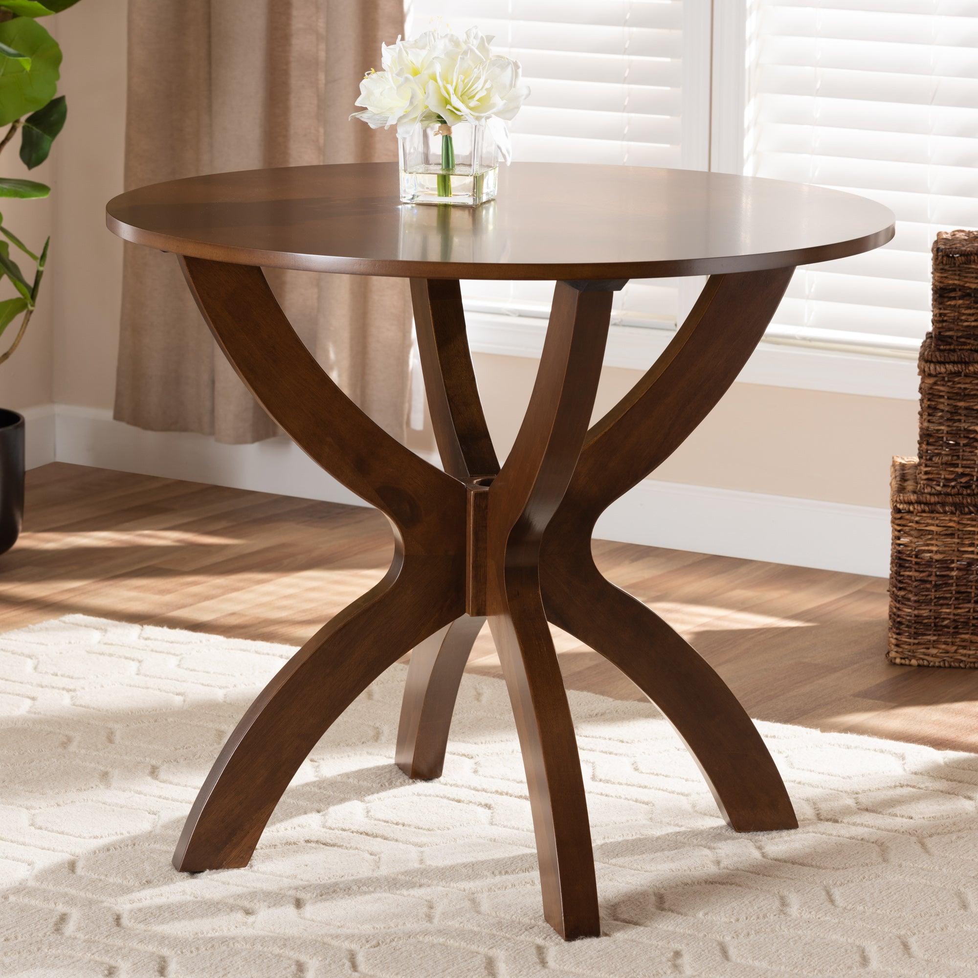 Tilde Modern and Contemporary Finished 35-Inch-Wide Round Wood Dining Table