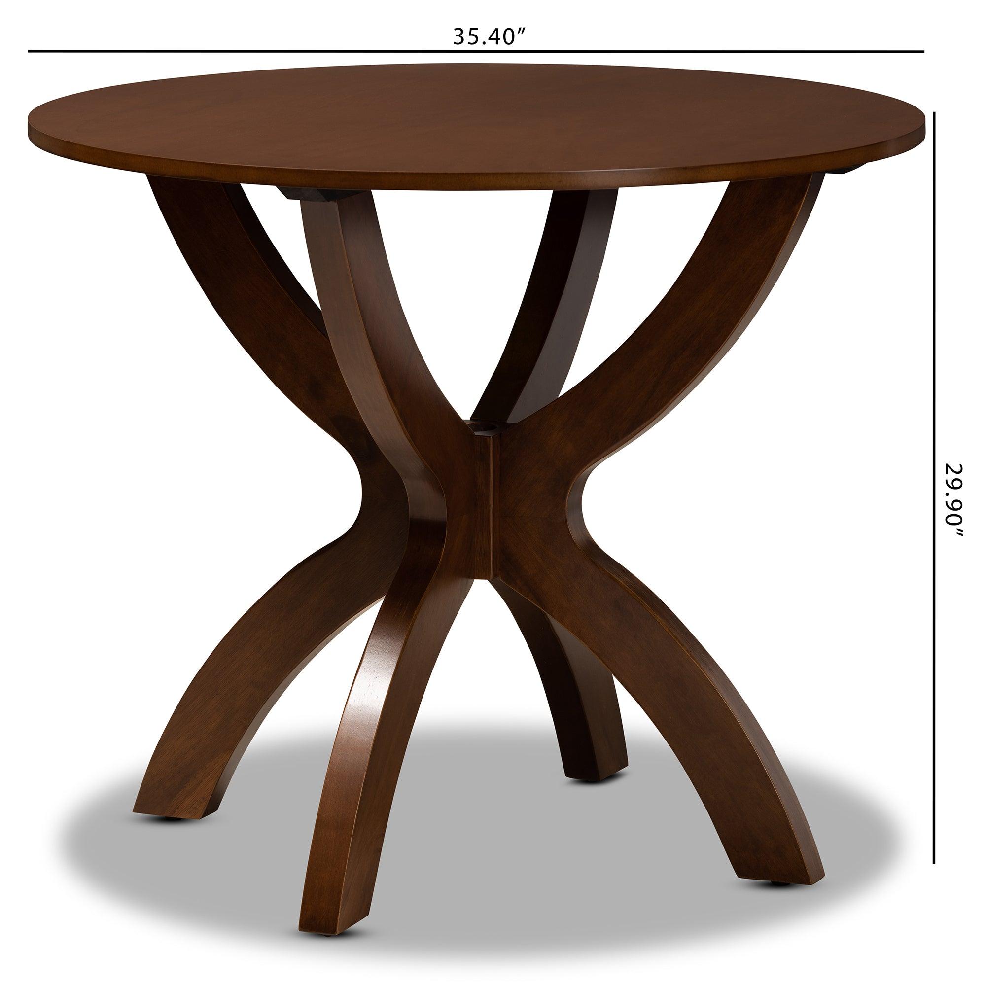 Tilde Modern and Contemporary Finished 35-Inch-Wide Round Wood Dining Table