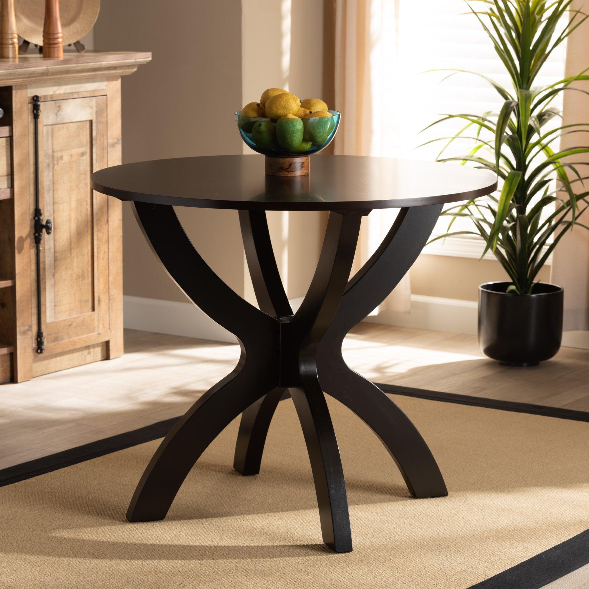 Tilde Modern and Contemporary Finished 35-Inch-Wide Round Wood Dining Table