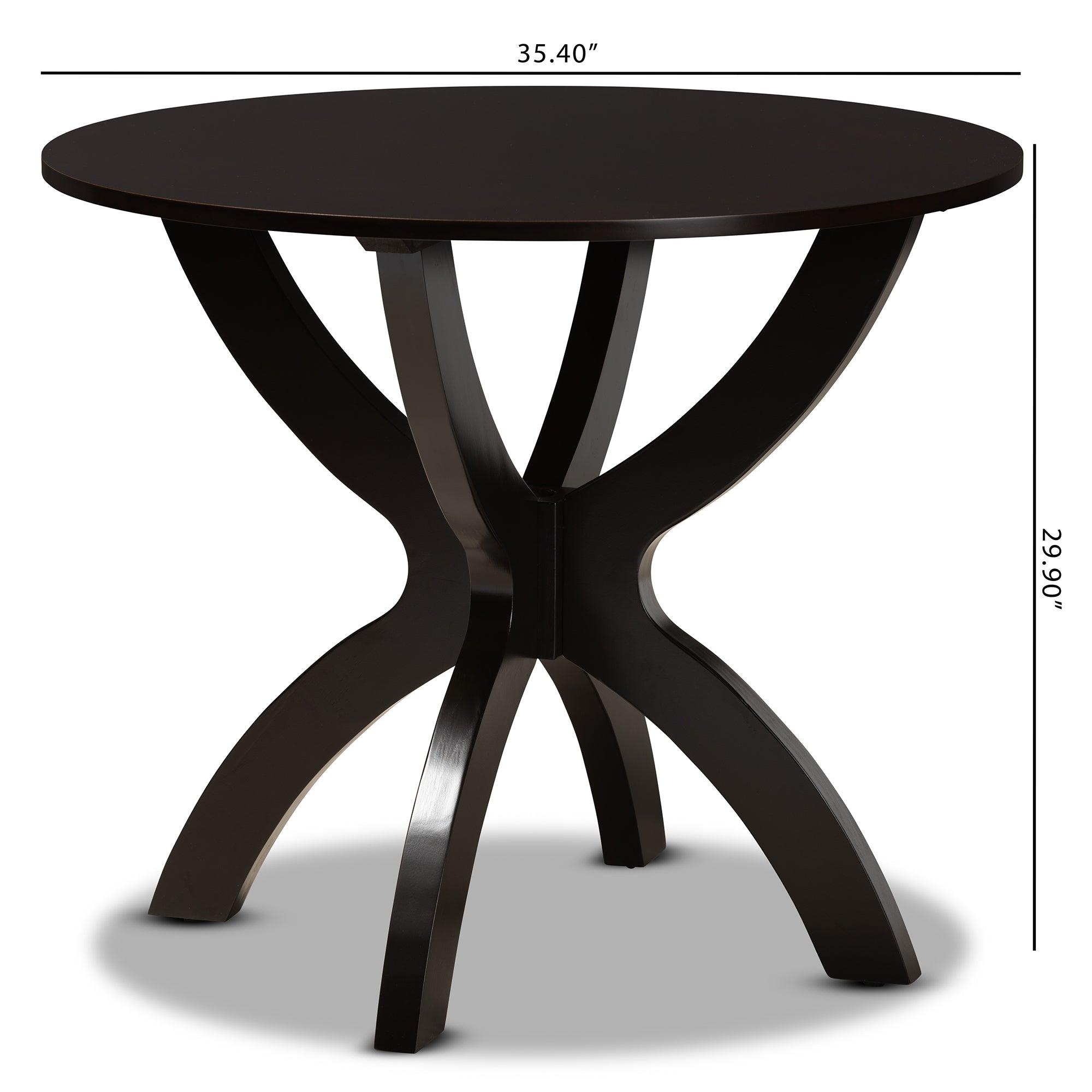 Tilde Modern and Contemporary Finished 35-Inch-Wide Round Wood Dining Table