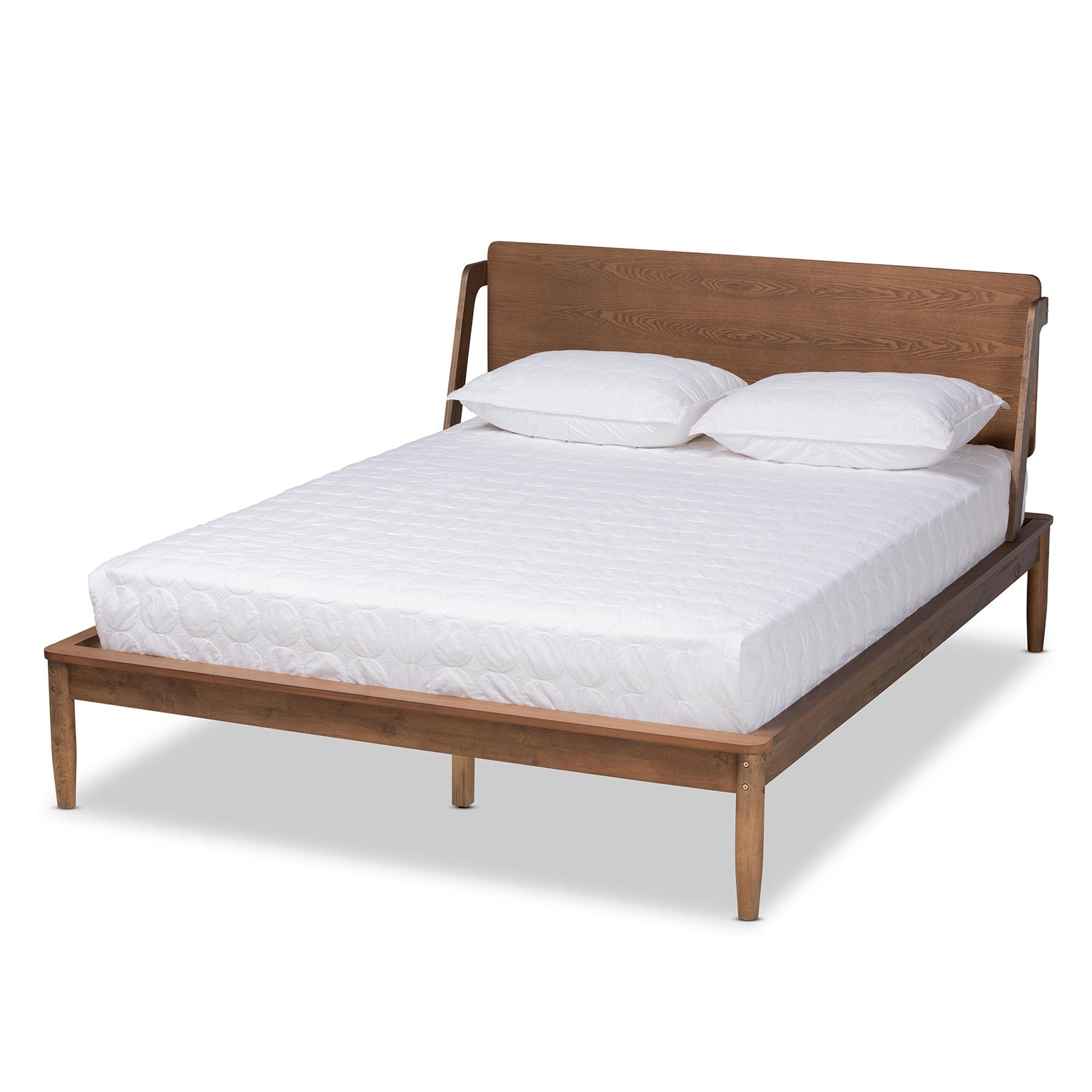 Sadler Mid-Century Modern Ash Finished Wood Platform Bed